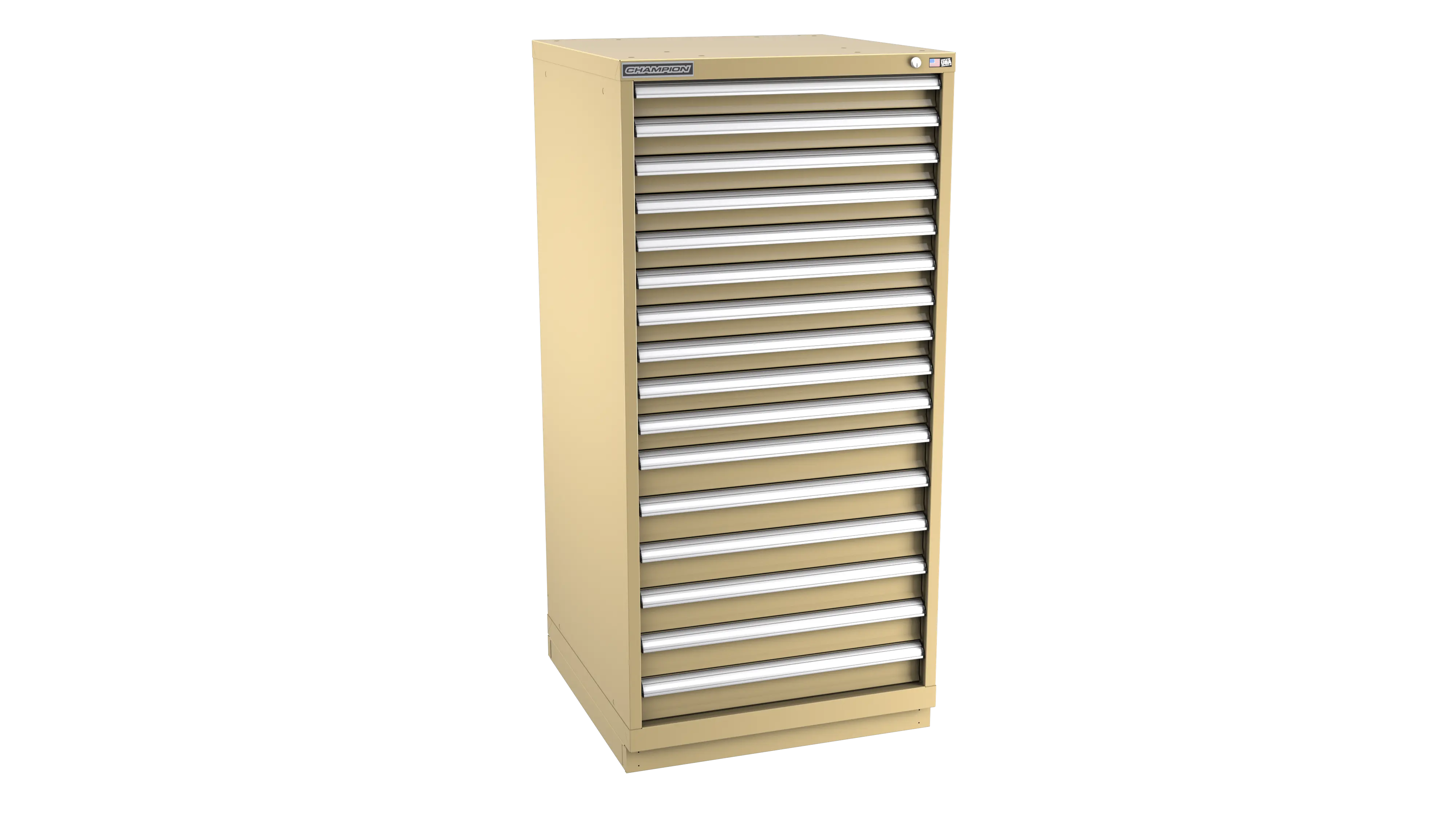 Champion Tool 16-Drawer Modular Cabinet, 28-1/4 W x 59-1/2 H x 22-1/2 D in - CM SWS2700-1601-ILC-FTB Champion Tool Storage