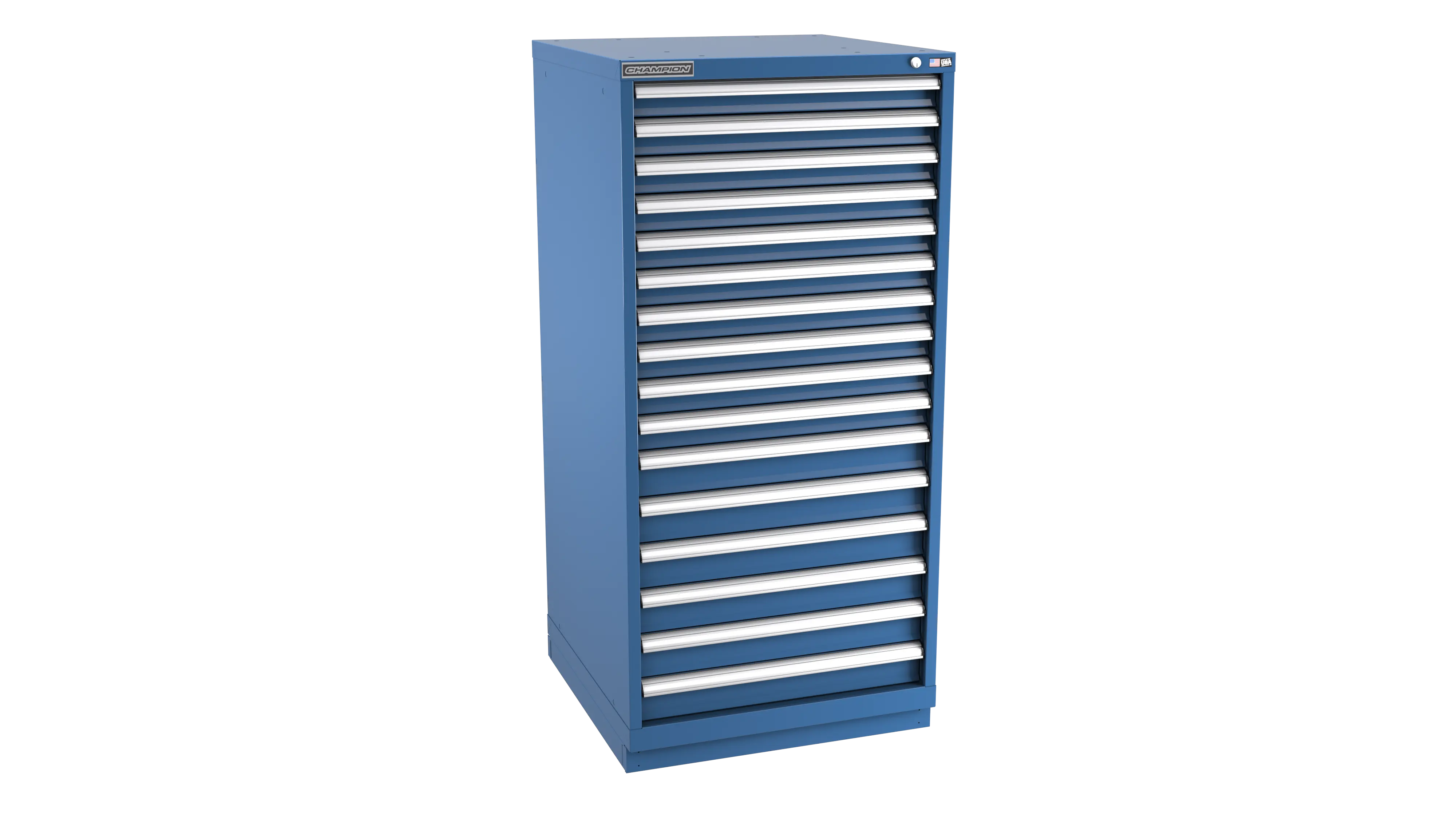 Champion Tool 16-Drawer Modular Cabinet, 28-1/4 W x 59-1/2 H x 22-1/2 D in - CM SWS2700-1601-ILC-FTB Champion Tool Storage