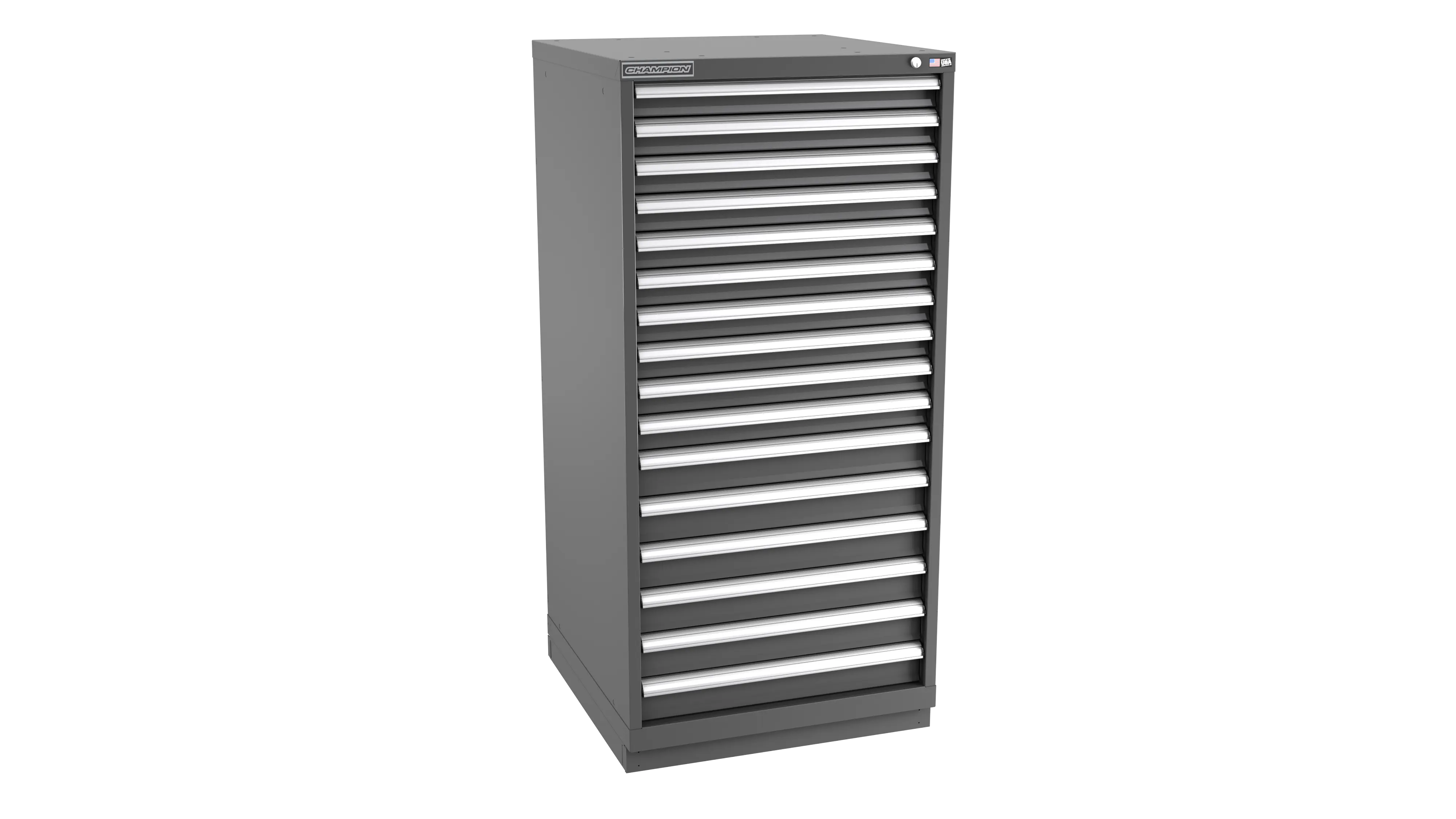 Champion Tool 16-Drawer Modular Cabinet, 28-1/4 W x 59-1/2 H x 22-1/2 D in - CM SWS2700-1601-ILC-FTB Champion Tool Storage