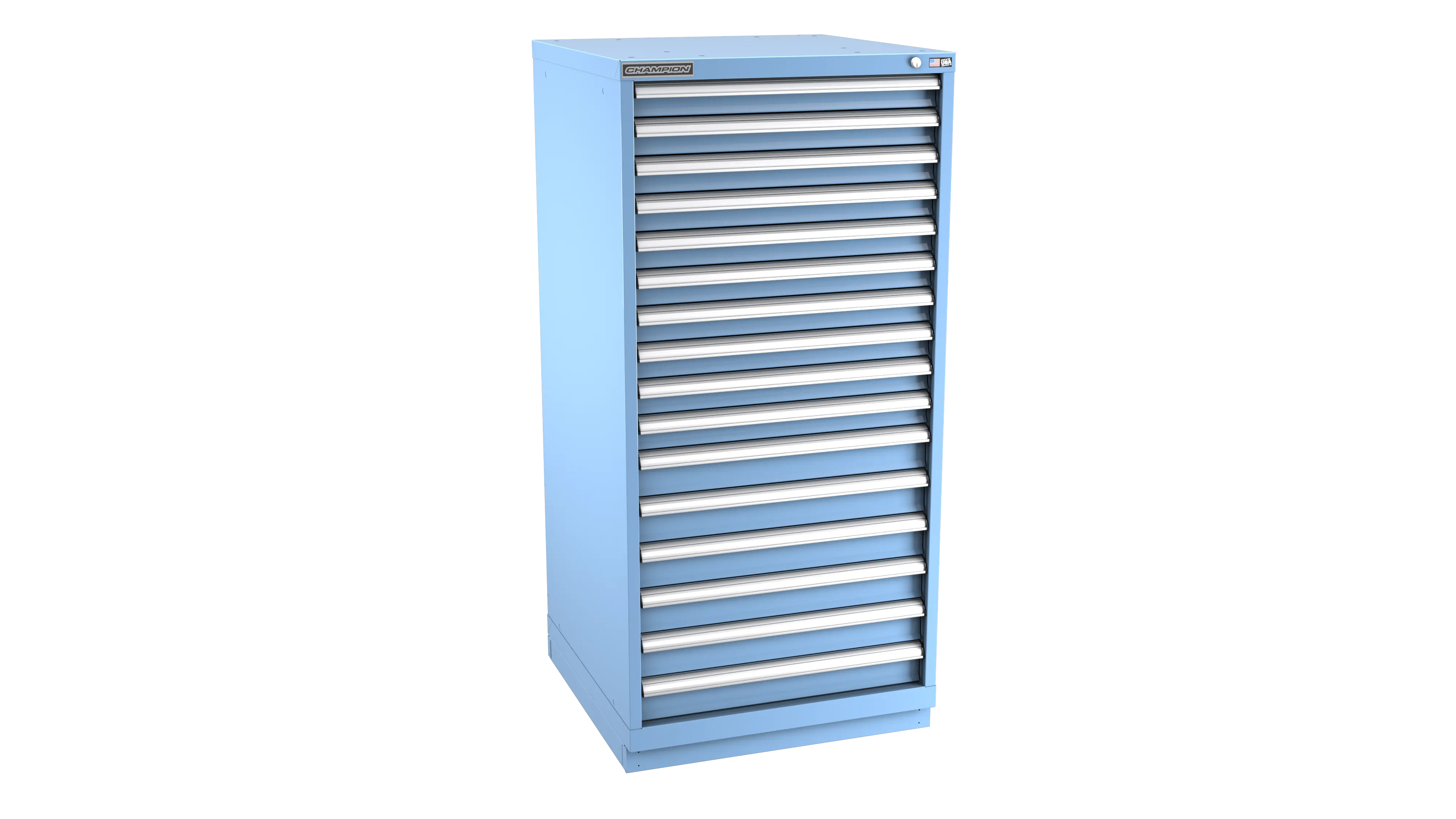 Champion Tool 16-Drawer Modular Cabinet, 28-1/4 W x 59-1/2 H x 22-1/2 D in - CM SWS2700-1601-ILC-FTB Champion Tool Storage