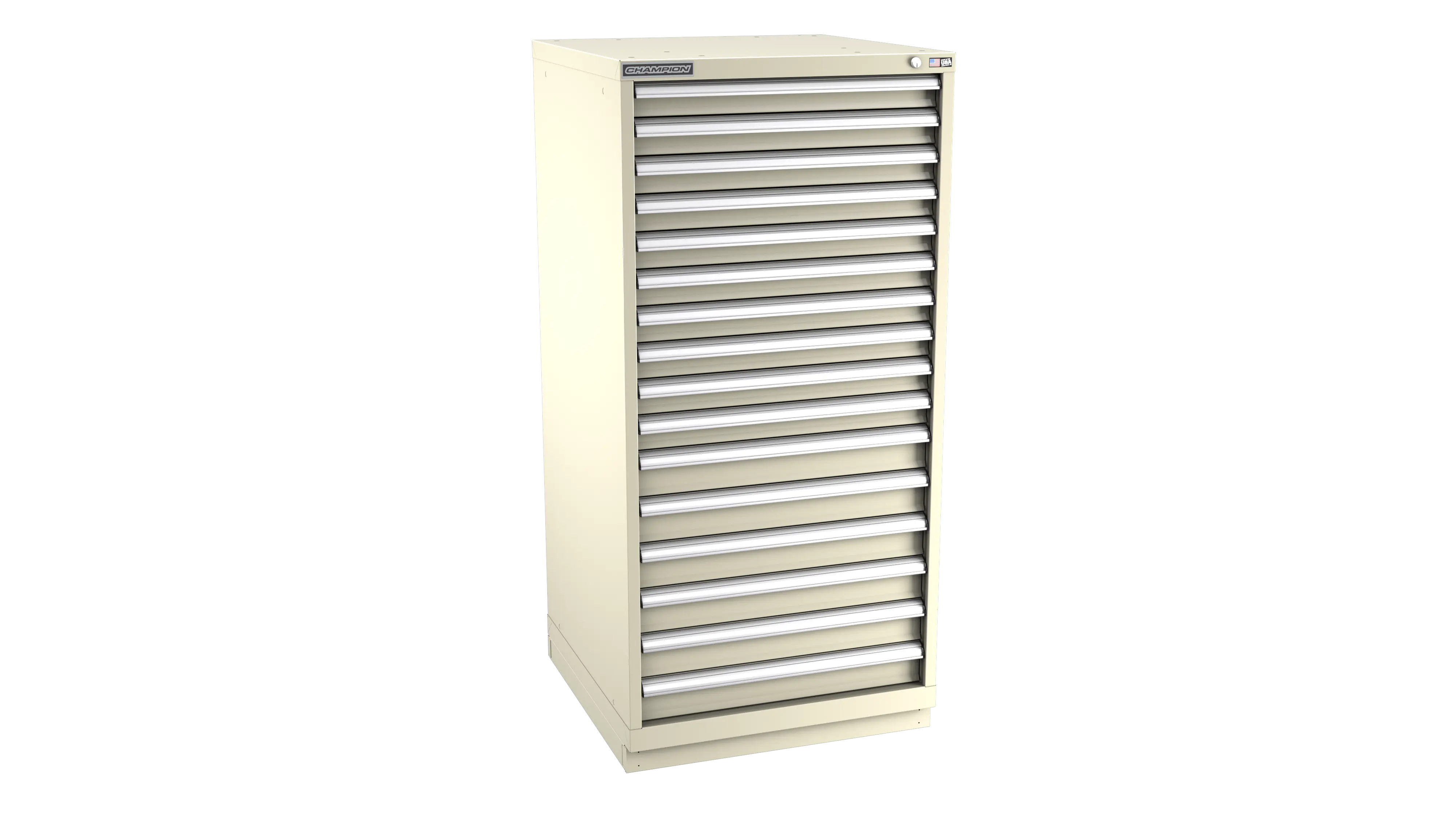 Champion Tool 16-Drawer Modular Cabinet, 28-1/4 W x 59-1/2 H x 22-1/2 D in - CM SWS2700-1601-ILC-FTB Champion Tool Storage