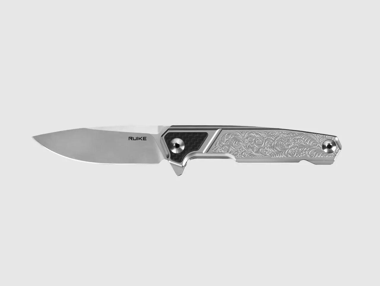 Fenix Ruike Silver Folding Knife with Etched Pattern - F RK-P875SZ Fenix