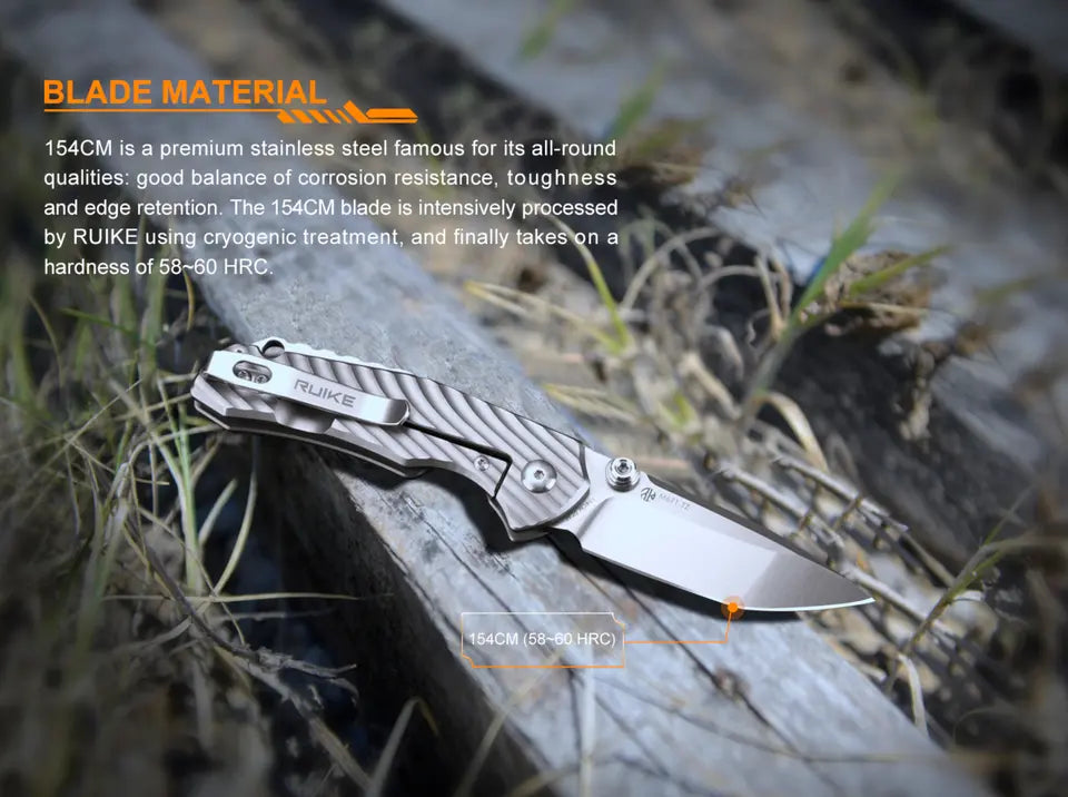 Fenix Ruike Folding Knife with Titanium Handle, Blade Length 70mm - F RK-M671TZ Fenix