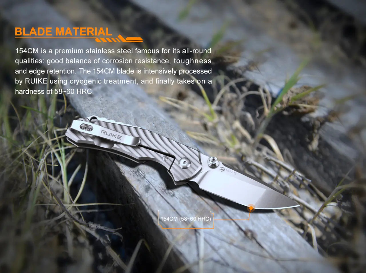 Fenix Ruike Folding Knife with Titanium Handle, Blade Length 70mm - F RK-M671TZ Fenix