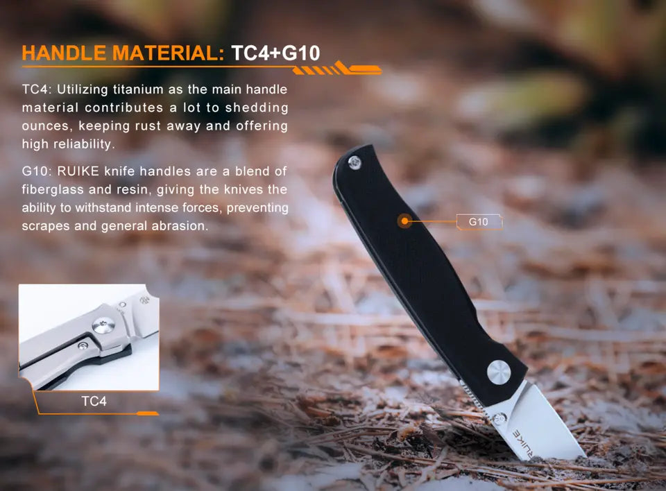 Fenix Ruike Folding Knife with Framelock Titanium Handle, Blade Length 74mm - F RK-M662TZ Fenix