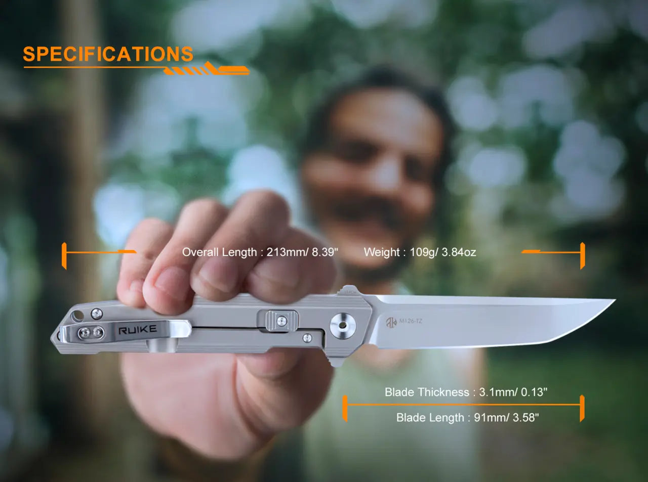 Fenix Ruike Folding Knife with Framelock Titanium Handle - F RK-M126TZ Fenix