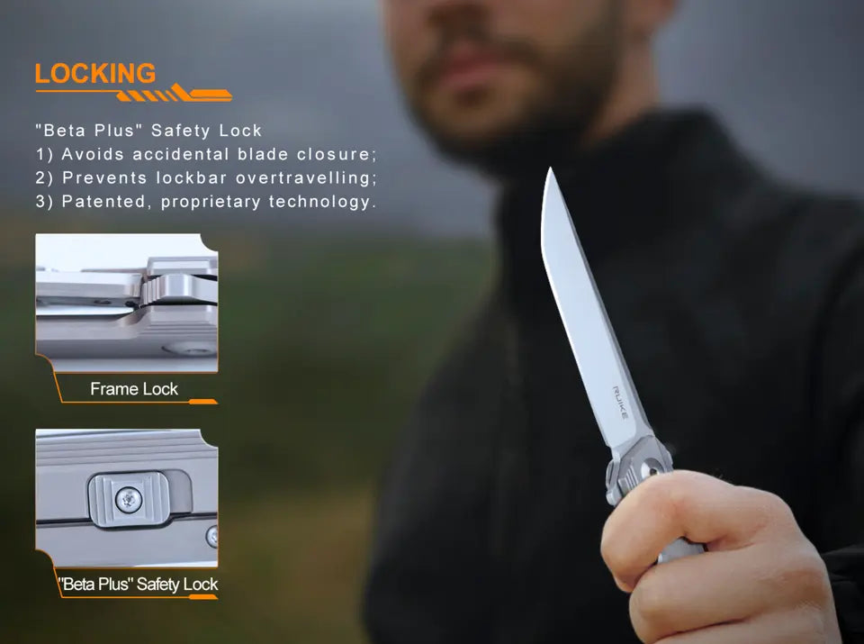 Fenix Ruike Folding Knife with Framelock Titanium Handle - F RK-M126TZ Fenix