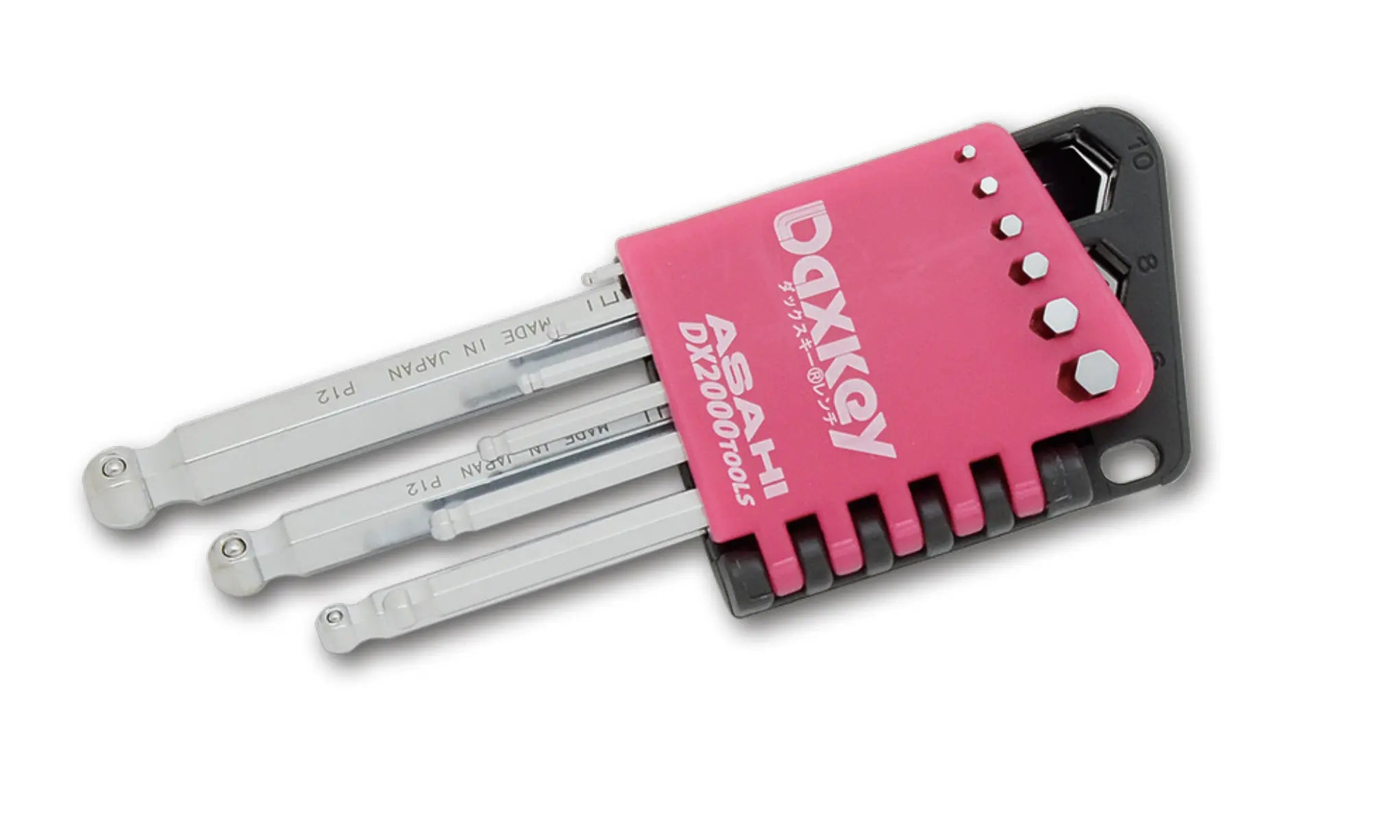 ASAHI DAXKEY Wrenches Bent on Edges, SHORT TYPE, Half-Length Ended Hex Key Set 9 Pcs, 1.5-10mm - DWS0910 Asahi