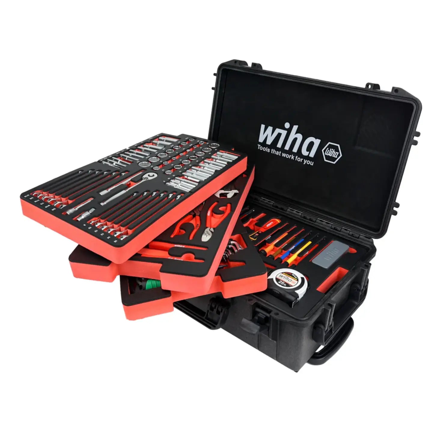 WIHA 194 Piece Premium Kit In Rolling Tool Box - 92100 Wiha