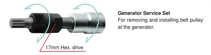 Ko-ken Tools 1/2 Sq. Dr. Generator Service Set 4 pieces Ko-ken Tools