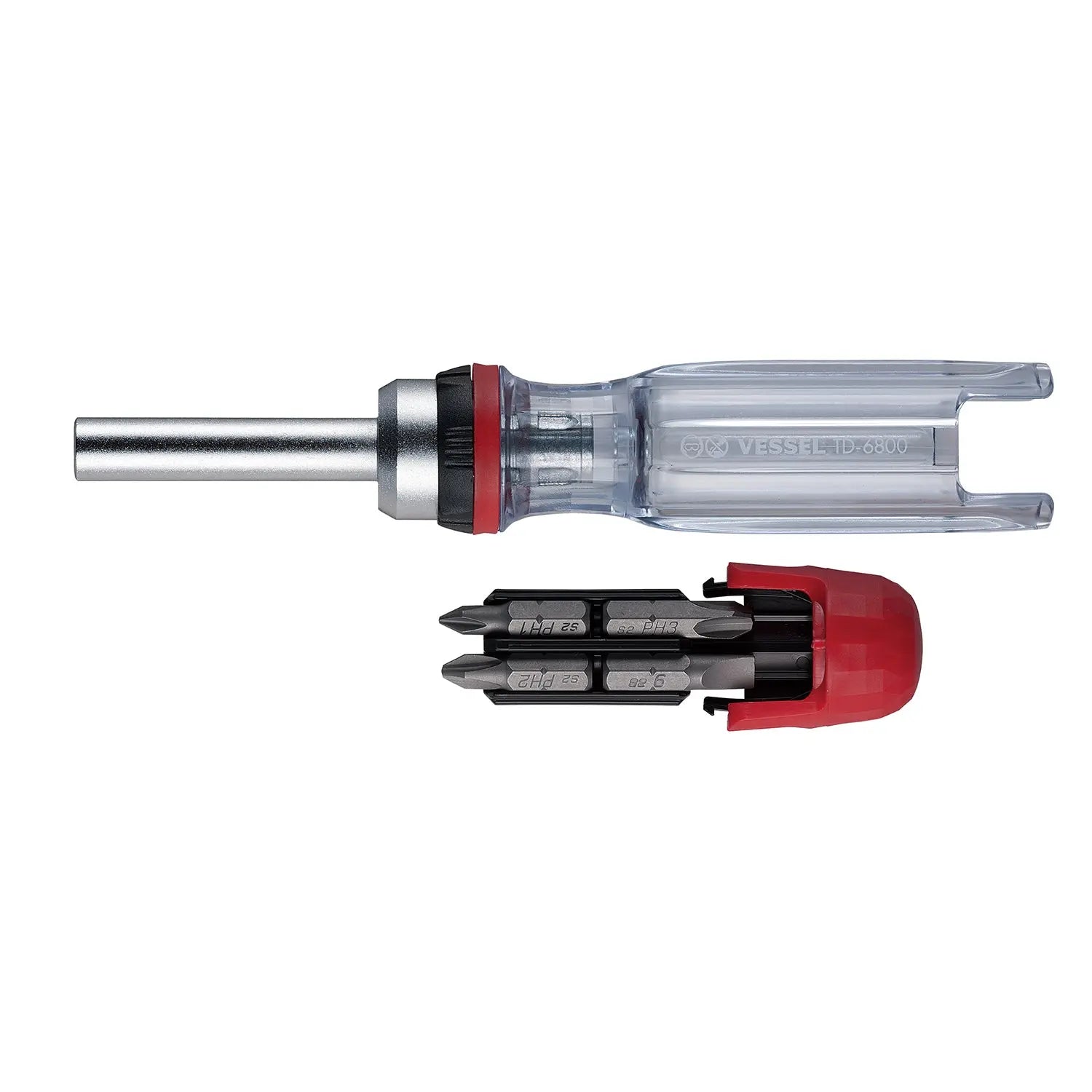 Vessel Tools Ratcheting Screwdriver with 4-Piece Bit Set - VL TD6804MGU
