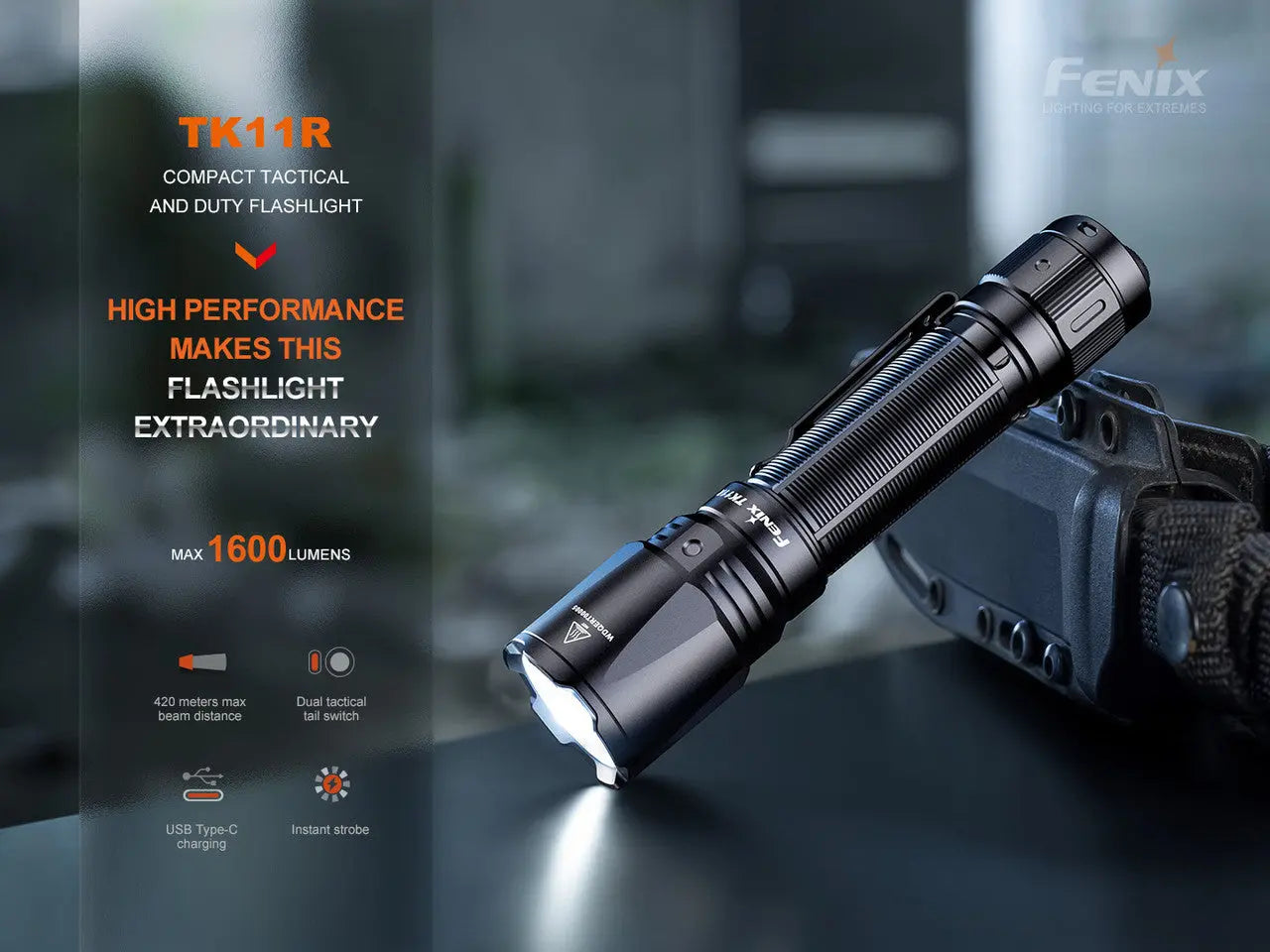 Fenix 1600 Lumen High-Performance Tactical Flashlight - F FX-TK11R Fenix