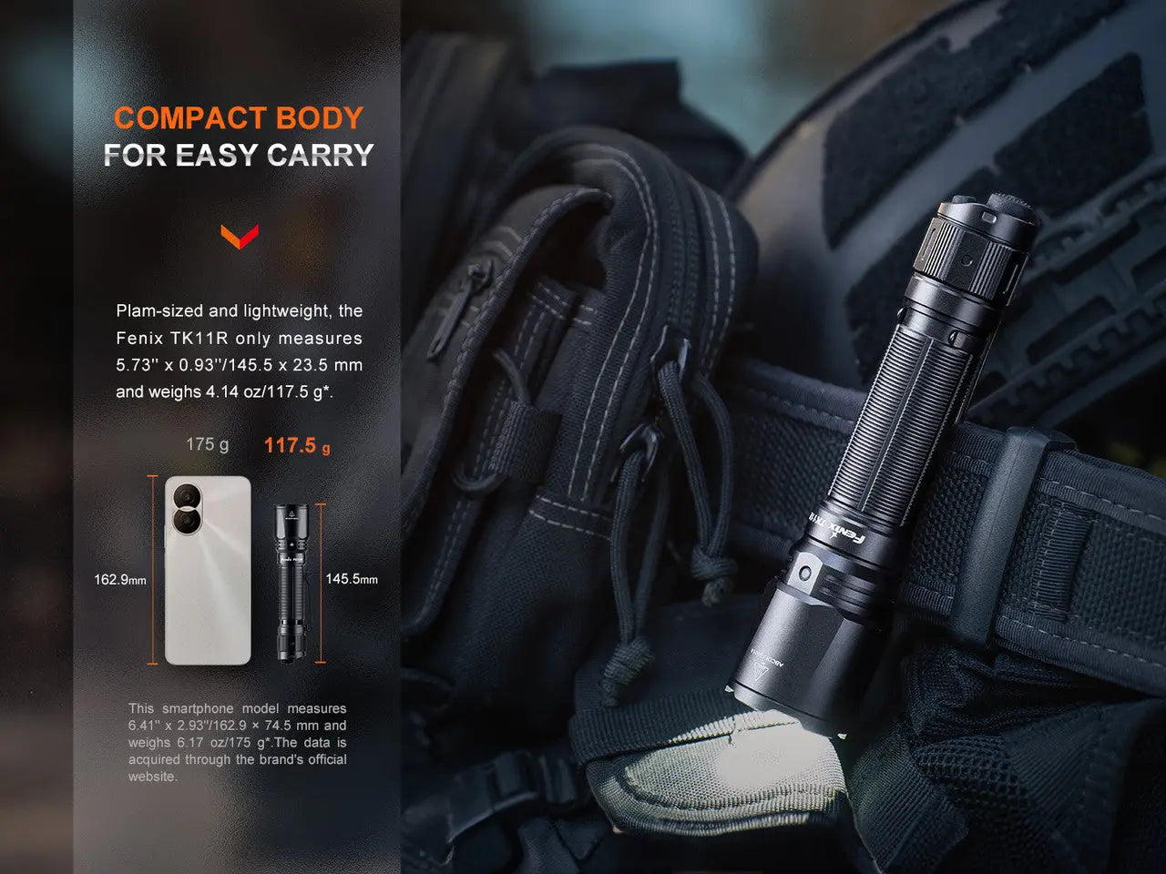 Fenix 1600 Lumen High-Performance Tactical Flashlight - F FX-TK11R Fenix