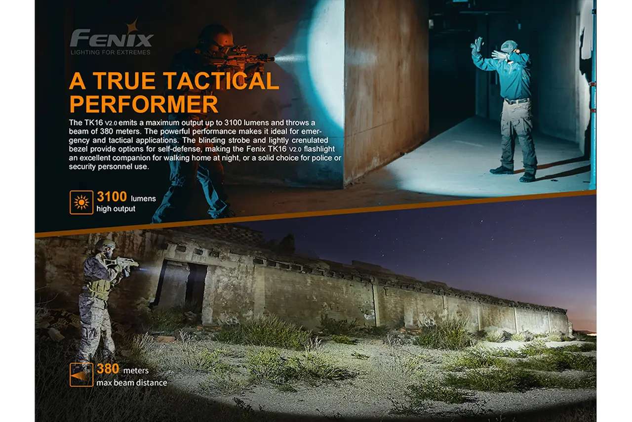 Fenix 3100 Lumen Tactical Flashlight - F FX-TK16V2 Fenix