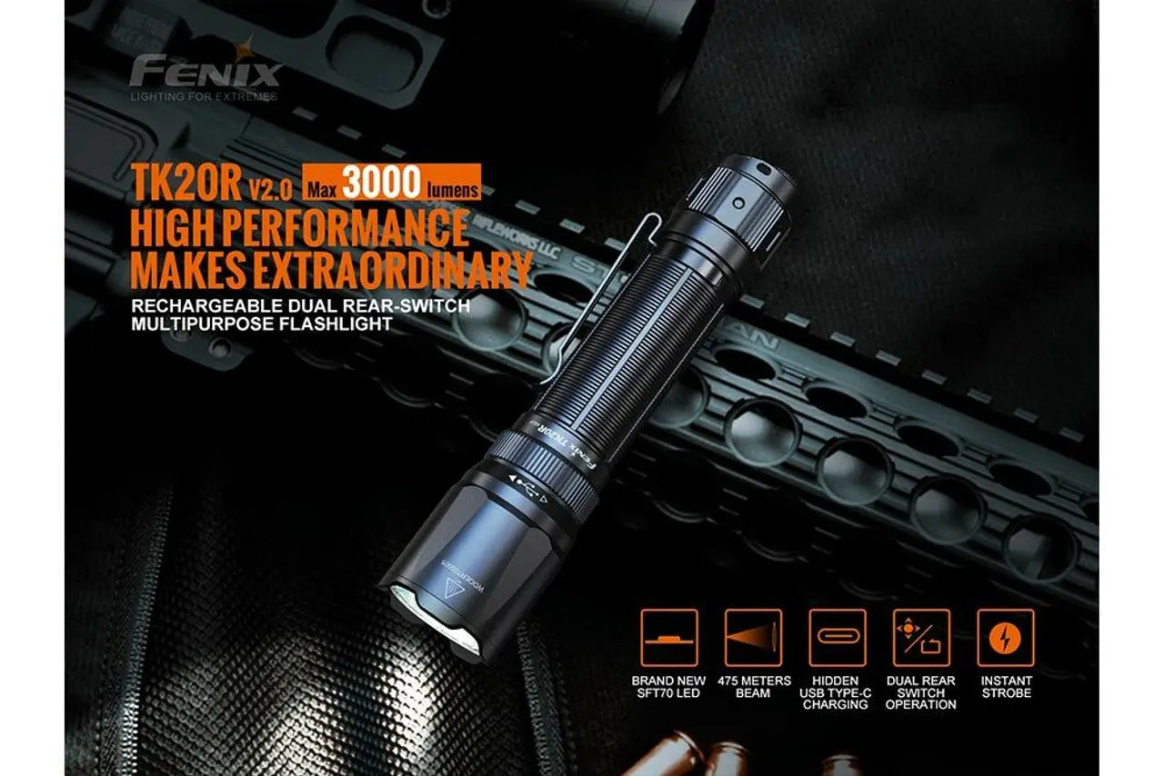 Fenix 3000 Lumen Rechargeable Flashlight - F FX-TK20R-V2 Fenix