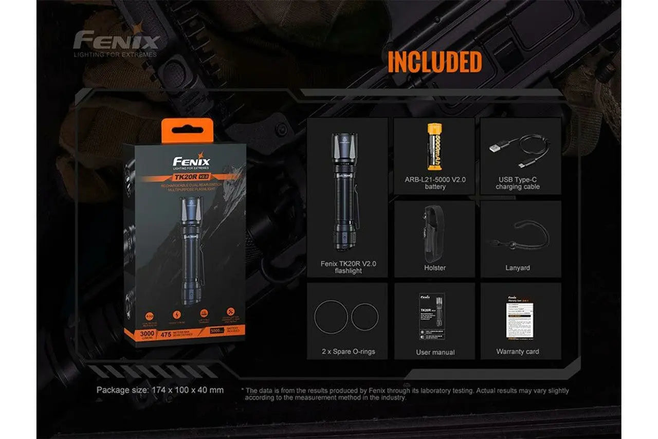 Fenix 3000 Lumen Rechargeable Flashlight - F FX-TK20R-V2 Fenix