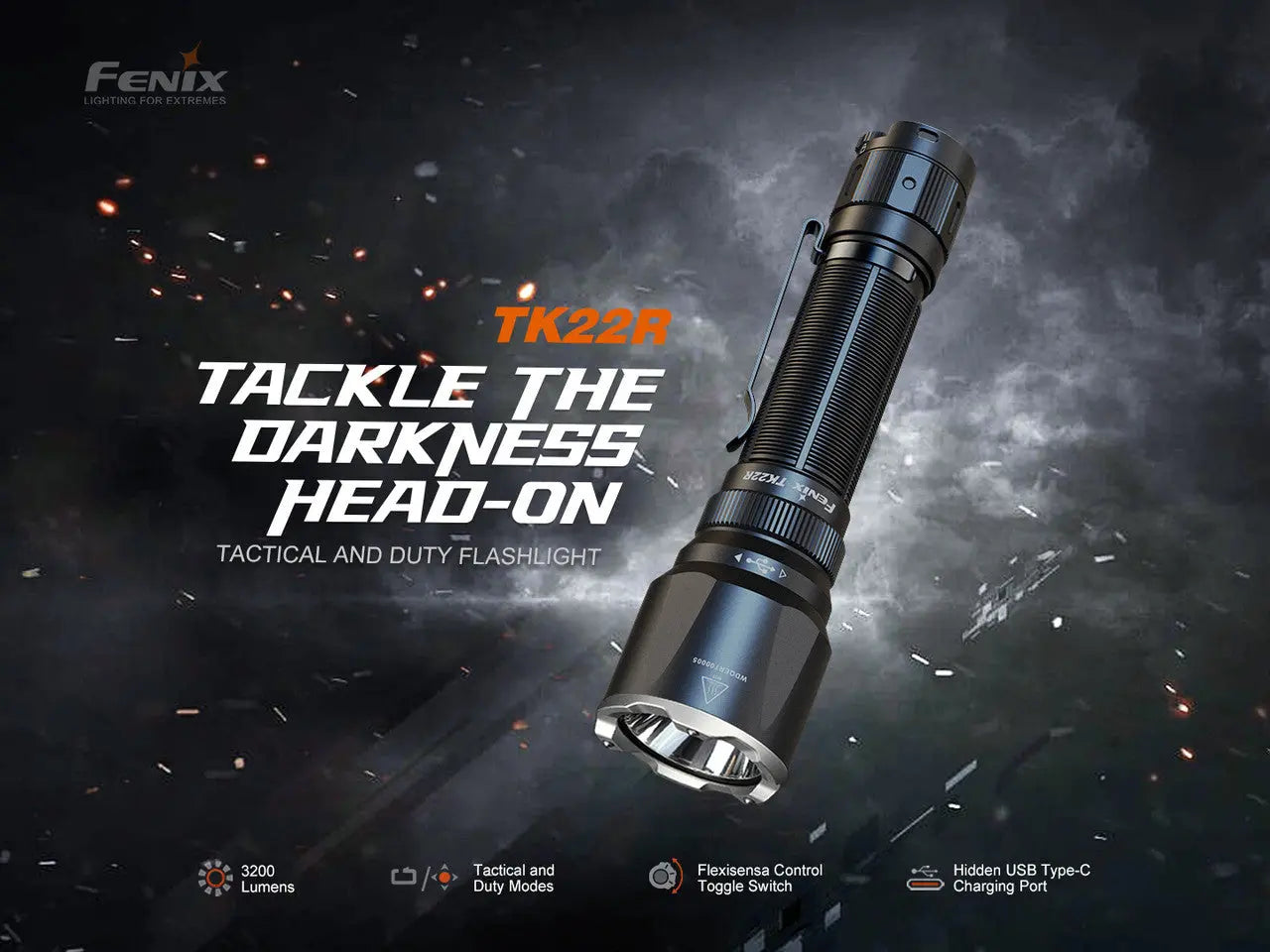 Fenix 3200 Lumen Tactical and Duty Flashlight - F FX-TK22R Fenix