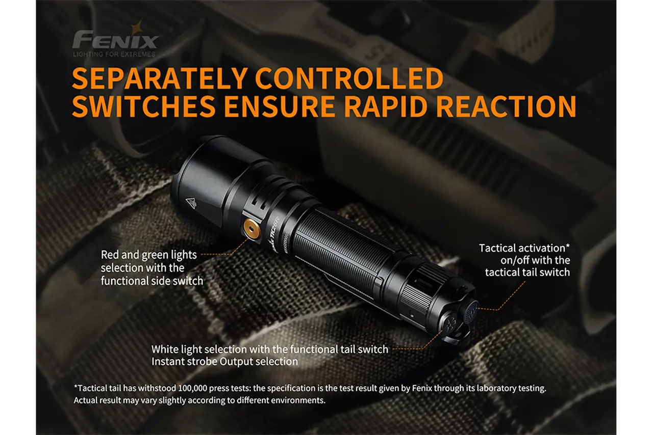 Fenix 1500 Lumen Tactical Rechargeable Flashlight - F FX-TK26R Fenix
