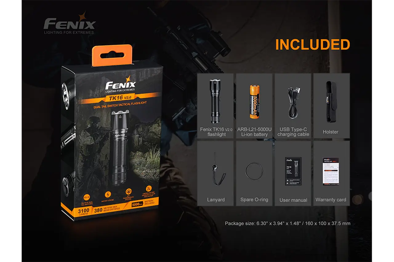 Fenix 3100 Lumen Tactical Flashlight - F FX-TK16V2 Fenix