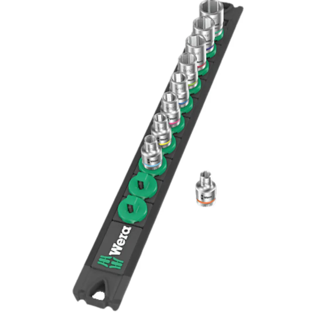 Wera Magnetic socket rail A Imperial 1 Zyklop socket set, 1/4" drive, imperial, 9 pieces - 05005420001 Wera