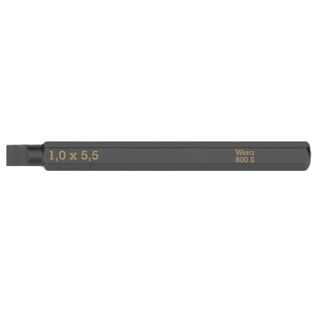 WERA 800 S Slotted 0.8 x 4.0 mm bit for impact screwdrivers 05018140001 Wera