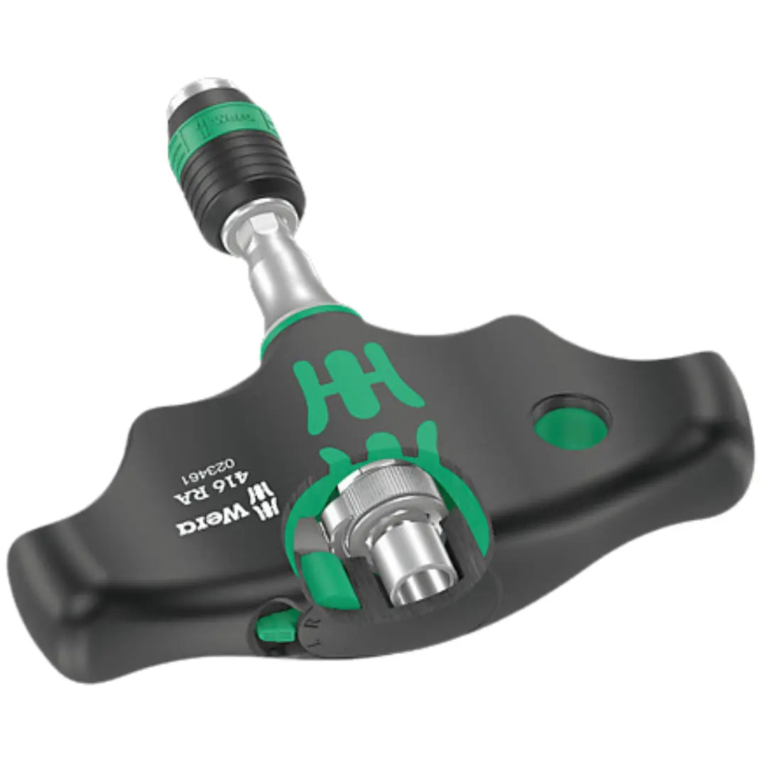 WERA 416 RA T-handle bitholding screwdriver with ratchet function and Rapidaptor quick-release chuck 05023461001 Wera