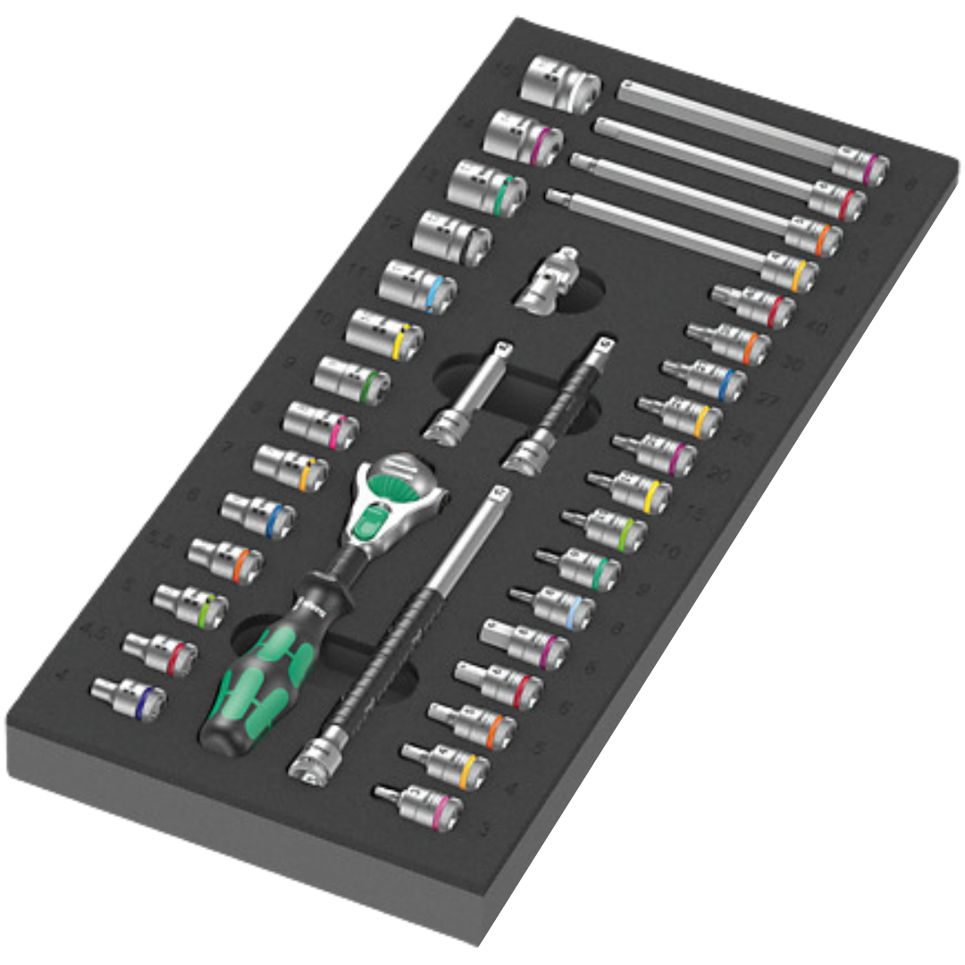 WERA 9720 Foam insert 8000 A Zyklop 1/4" ratchet set 1, 37 pieces 05150110001