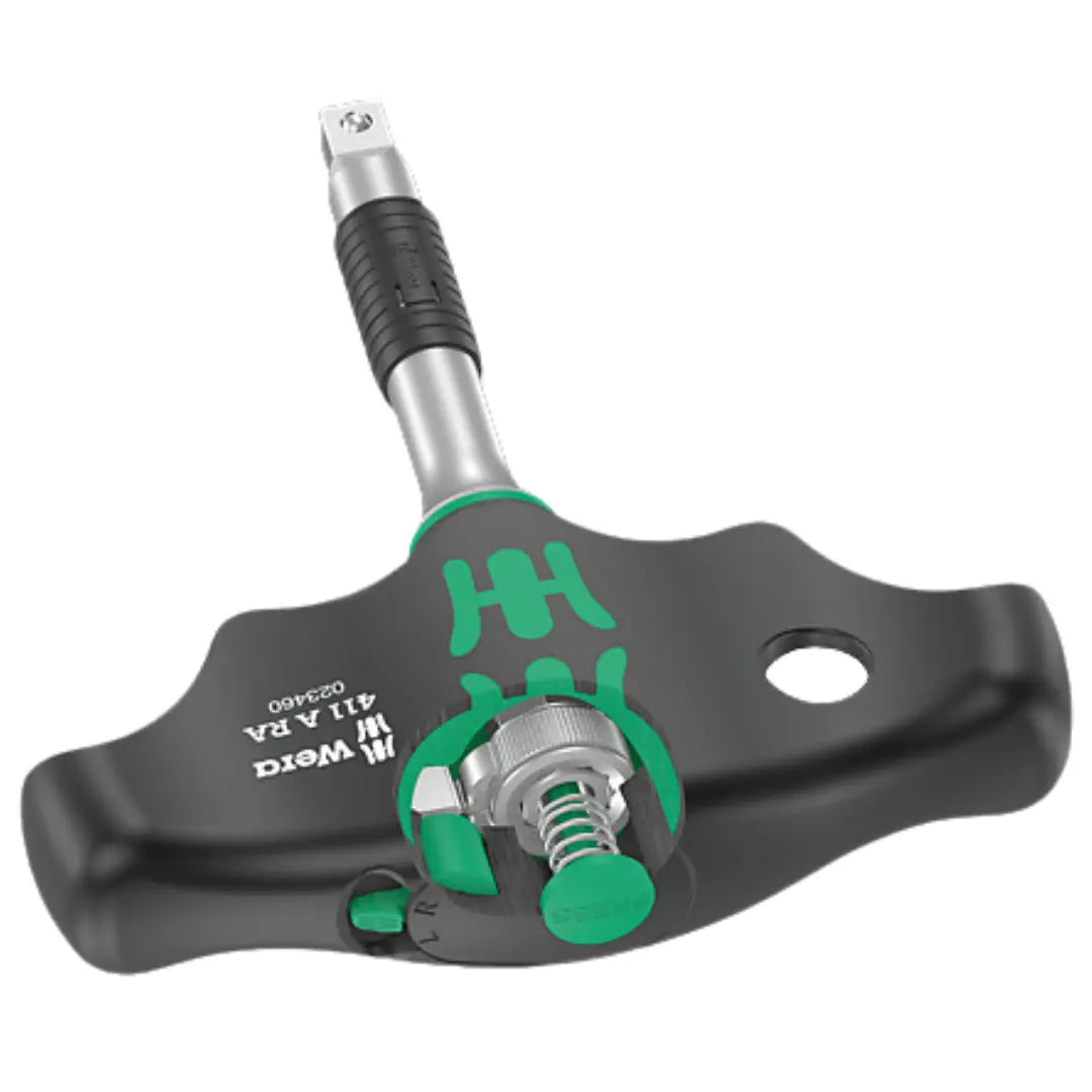 WERA 411 A RA T-handle adapter screwdriver with ratchet function, 1/4" Wera