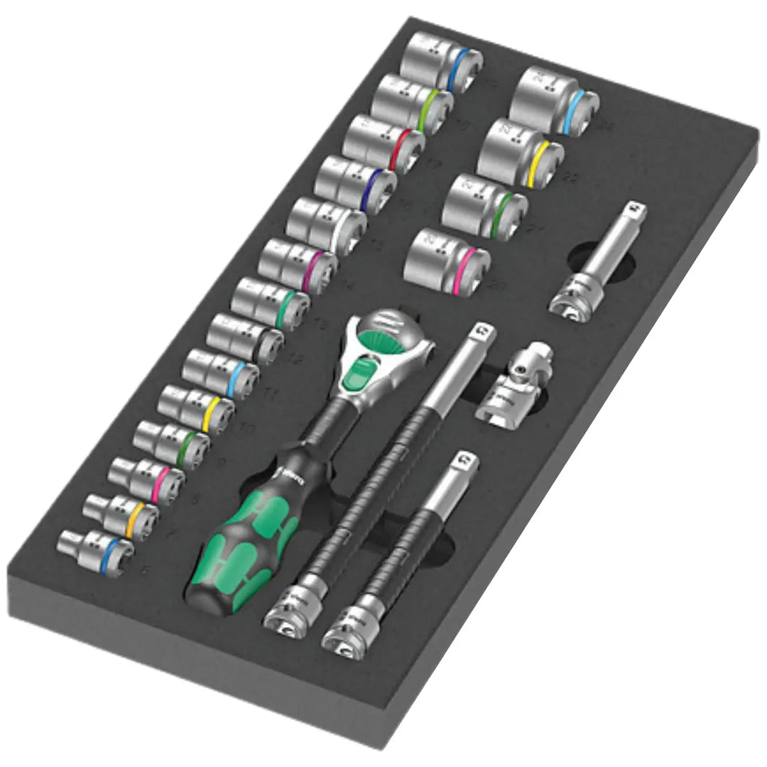 WERA 9721 Foam insert 8000 B Zyklop 3/8" ratchet set 1, 23 pieces 05150111001 Wera
