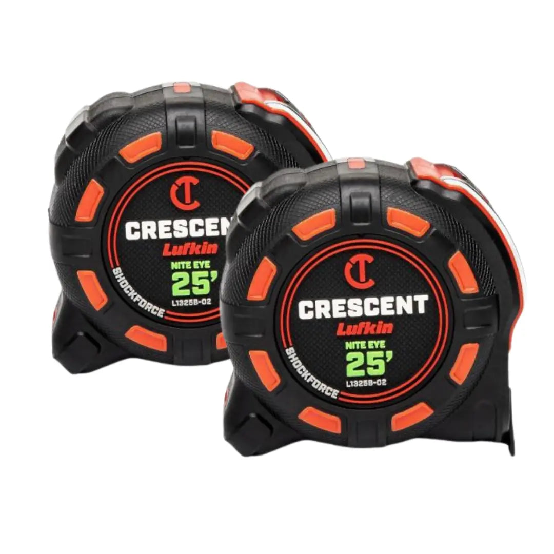 Crescent Lufkin 2 Pack 1-1/4" x 25' SHOCKFORCE NITE EYE™ Tape Measure - GW L1325BSET2V-02