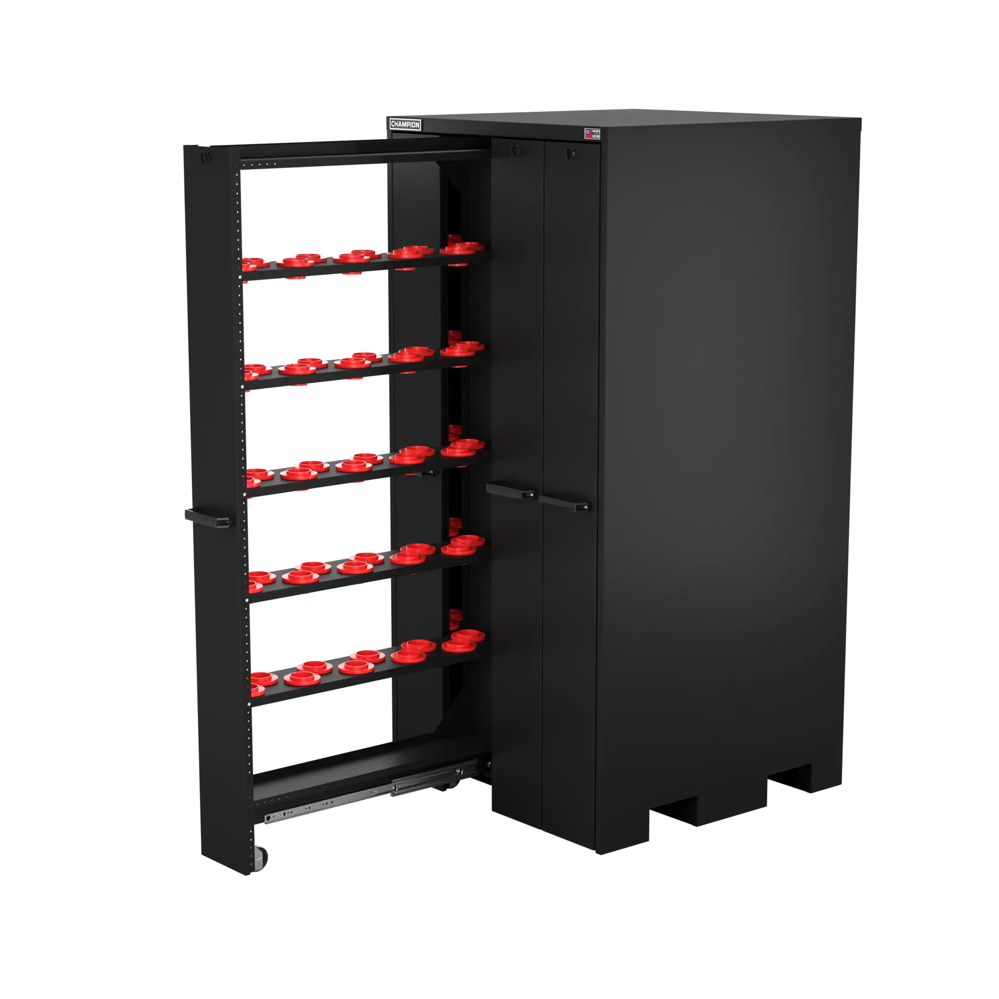 Champion Tool 4-Drawer Vertical Storage Cabinet with 200 CAT50 Tool Capacity, 40 W x 84 H x 41 D in - CM VSC50 Champion Tool Storage