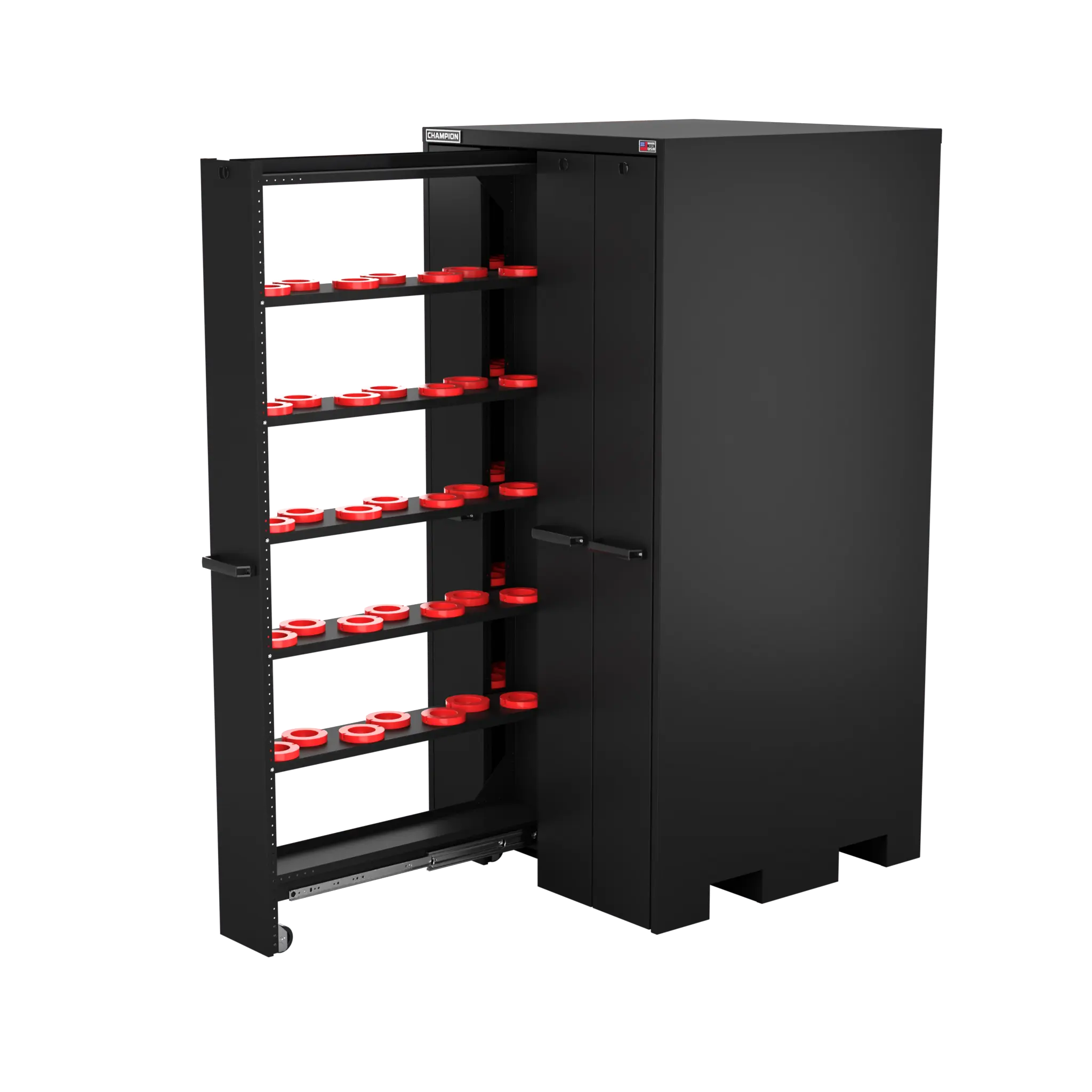 Champion Tool 4-Drawer Vertical Storage Cabinet with 160 HSK100 Tool Capacity, 40 W x 84 H x 41 D in - CM VSCH100 Champion Tool Storage