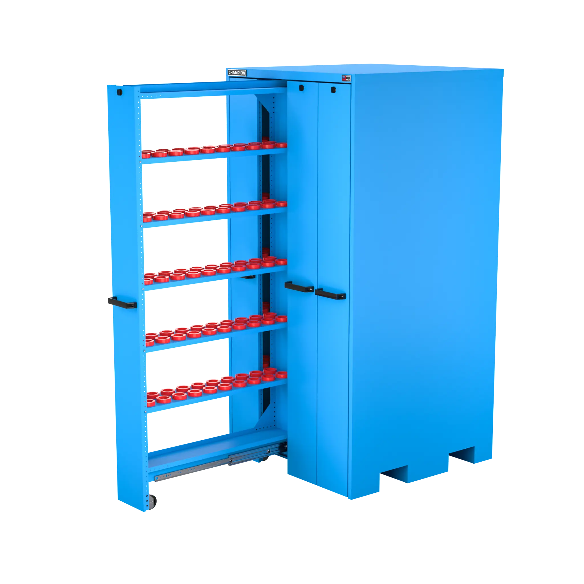Champion Tool 4-Drawer Vertical Storage Cabinet with 400 HSK50 Tool Capacity, 40 W x 84 H x 41 D in - CM VSCH50 Champion Tool Storage