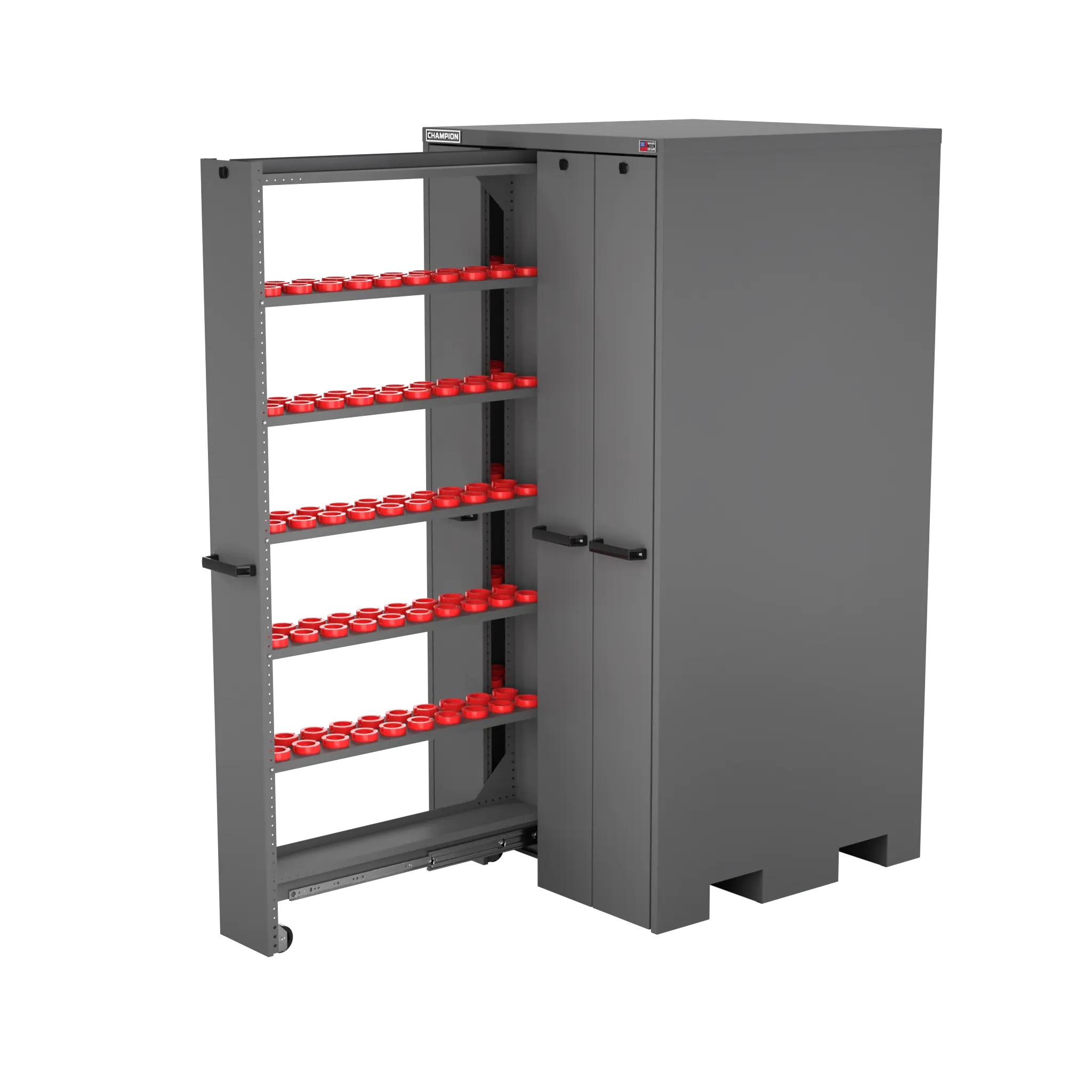 Champion Tool 4-Drawer Vertical Storage Cabinet with 400 HSK50 Tool Capacity, 40 W x 84 H x 41 D in - CM VSCH50 Champion Tool Storage