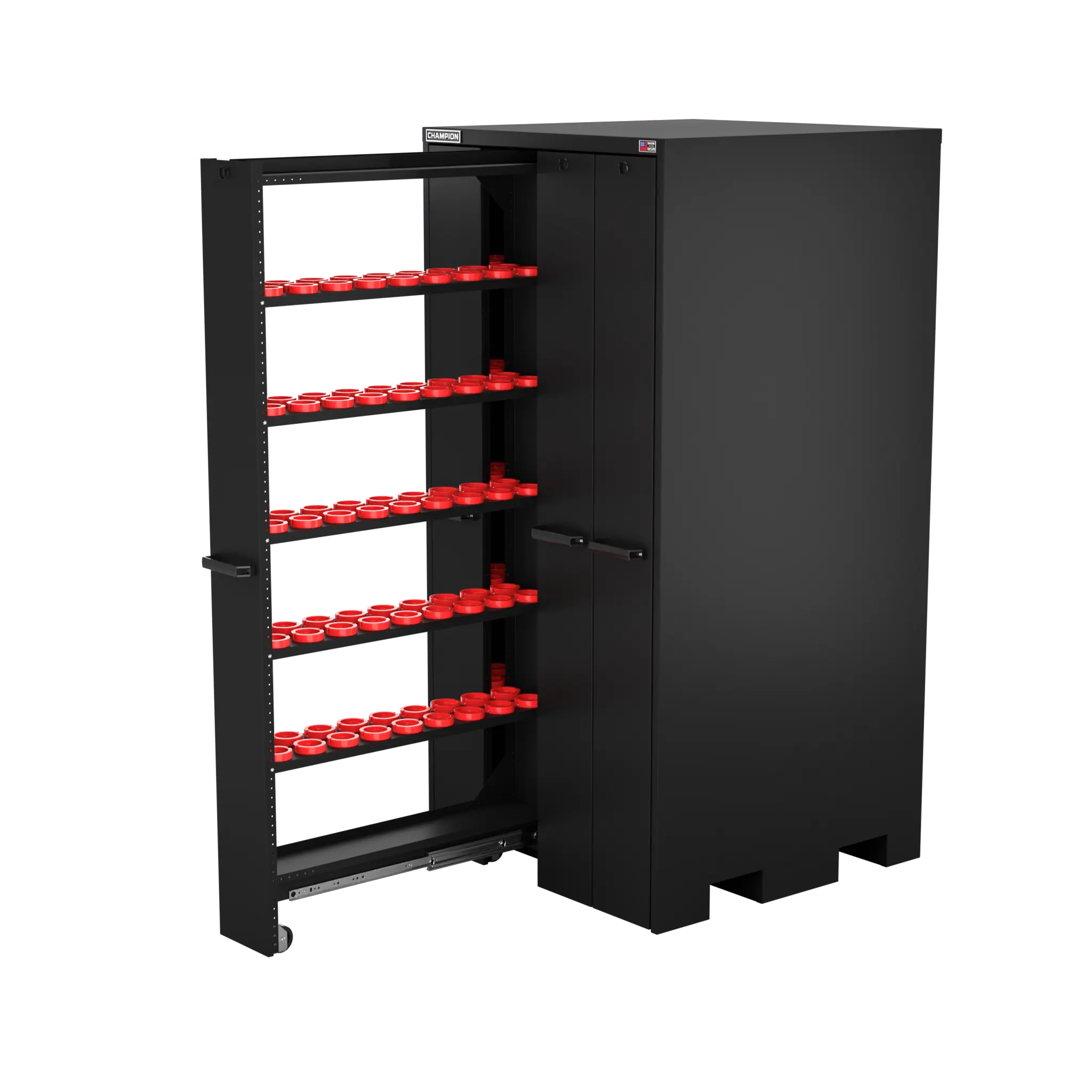 Champion Tool 4-Drawer Vertical Storage Cabinet with 360 HSK63 Tool Capacity, 40 W x 84 H x 41 D in - CM VSCH63 Champion Tool Storage