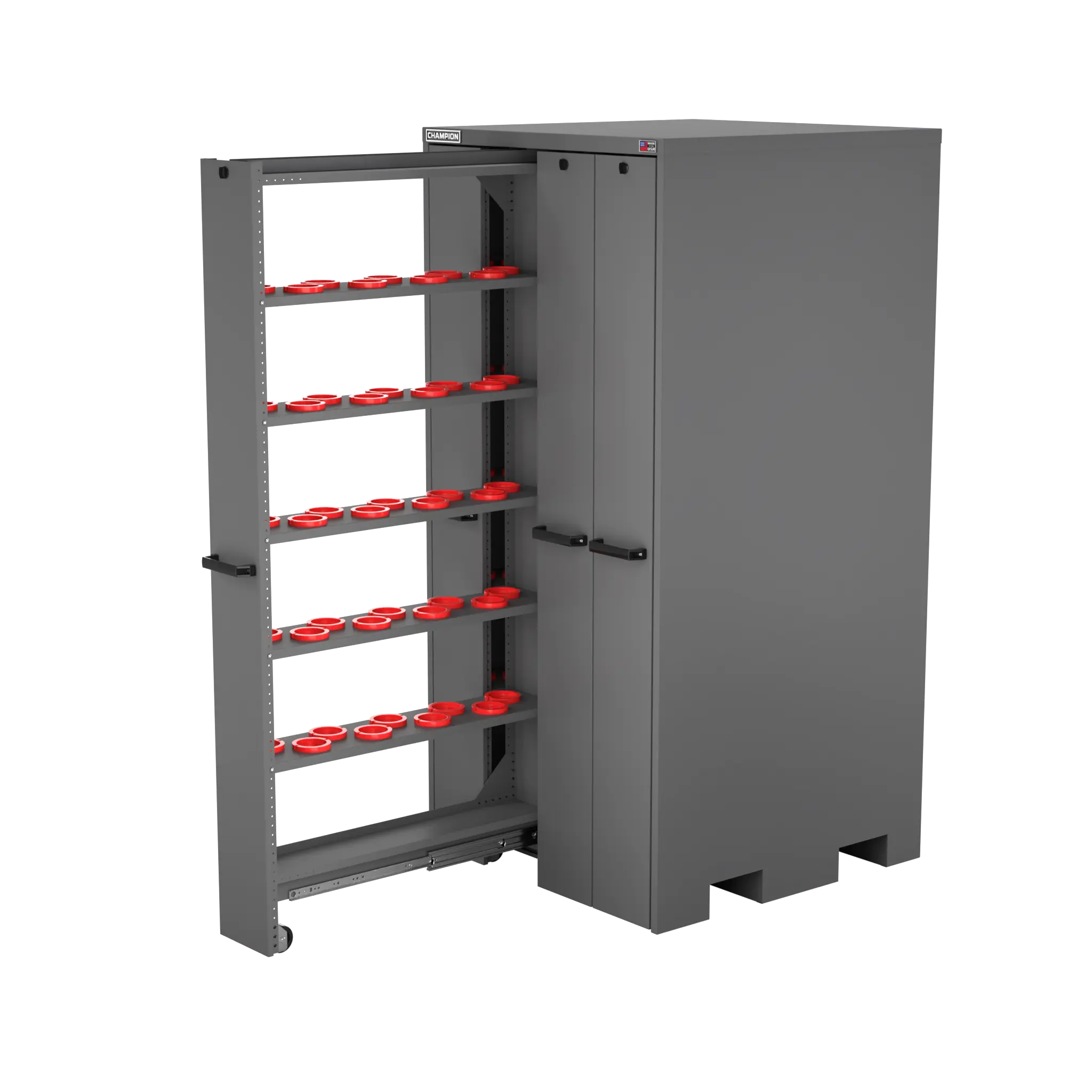 Champion Tool 4-Drawer Vertical Storage Cabinet with 240 HSK80 Tool Capacity, 40 W x 84 H x 41 D in - CM VSCH80 Champion Tool Storage