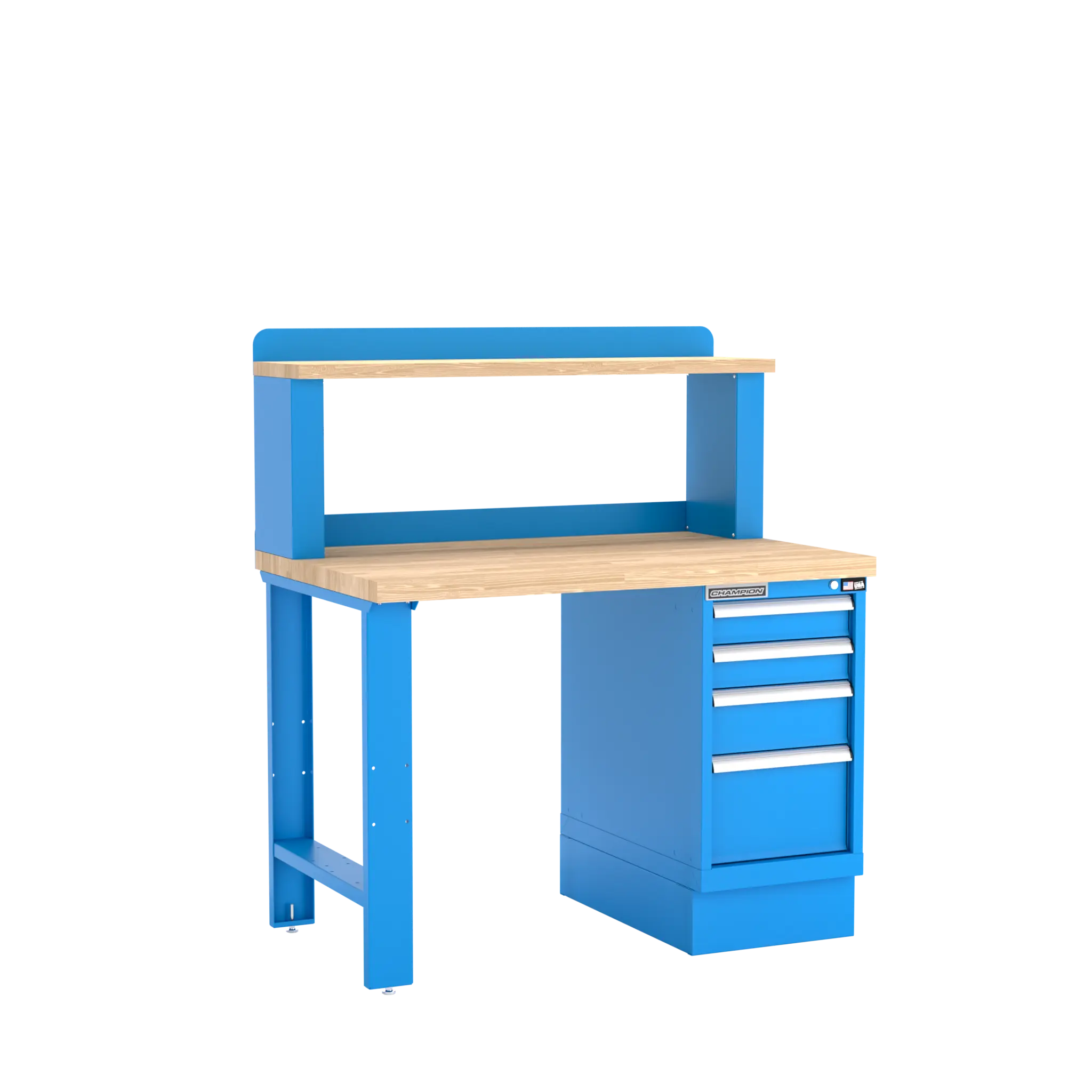 Champion Tool 12 Riser 4-Drawer Cabinet Workbench, 48 W x 35-1/4 H x 30 D in - CM WB201-B4830 Champion Tool Storage