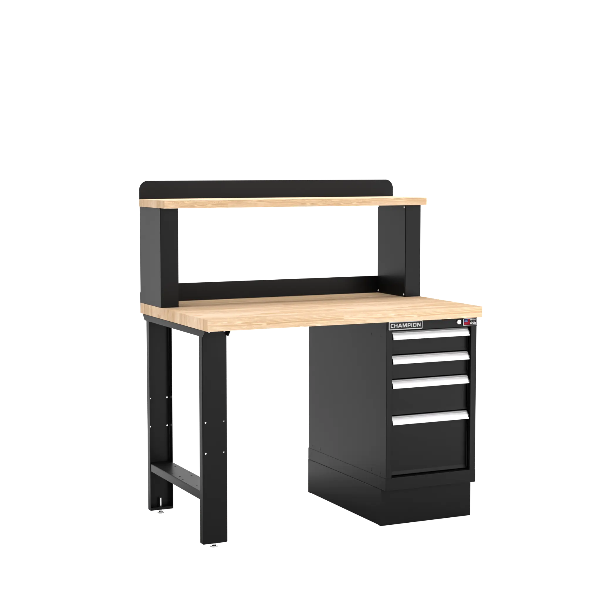 Champion Tool 12 Riser 4-Drawer Cabinet Workbench, 48 W x 35-1/4 H x 30 D in - CM WB201-B4830 Champion Tool Storage