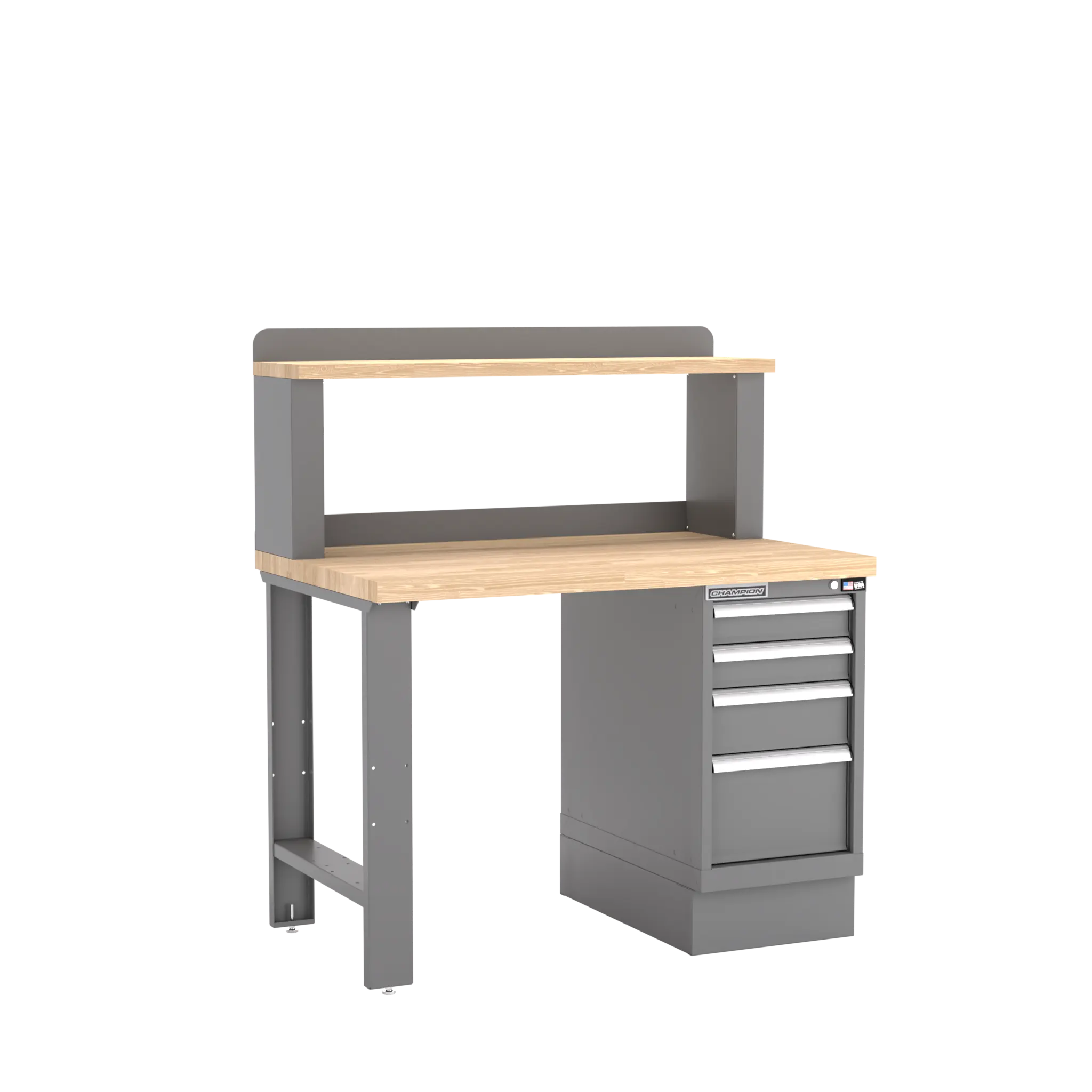 Champion Tool 12 Riser 4-Drawer Cabinet Workbench, 48 W x 35-1/4 H x 30 D in - CM WB201-B4830 Champion Tool Storage