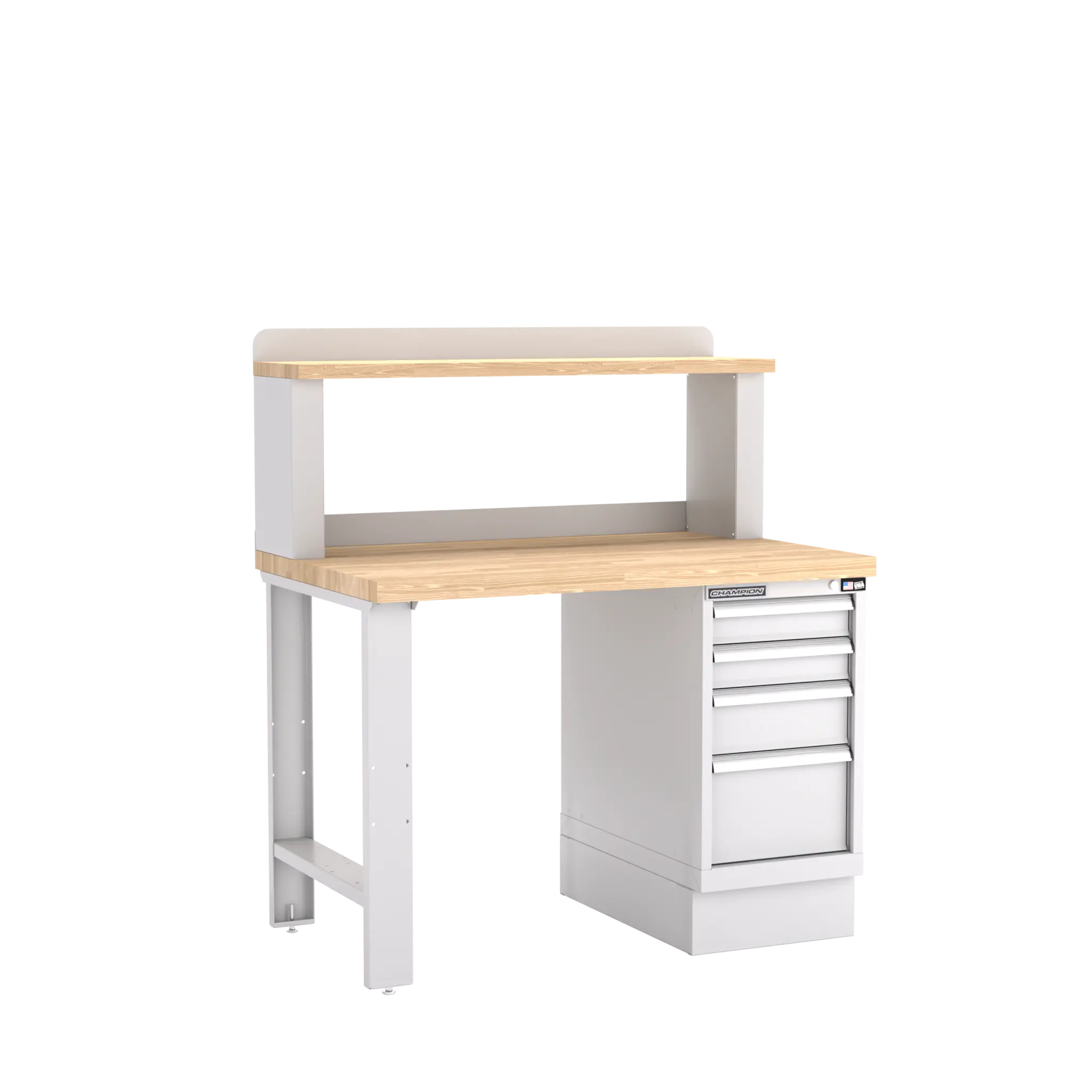 Champion Tool 12 Riser 4-Drawer Cabinet Workbench, 48 W x 35-1/4 H x 30 D in - CM WB201-B4830 Champion Tool Storage