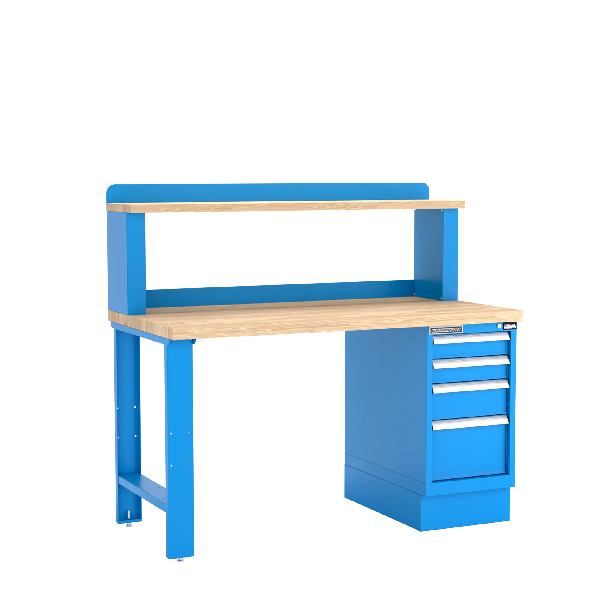 Champion Tool 12 Riser 4-Drawer Cabinet Workbench, 60 W x 35-1/4 H x 30 D in - CM WB201-B6030 Champion Tool Storage