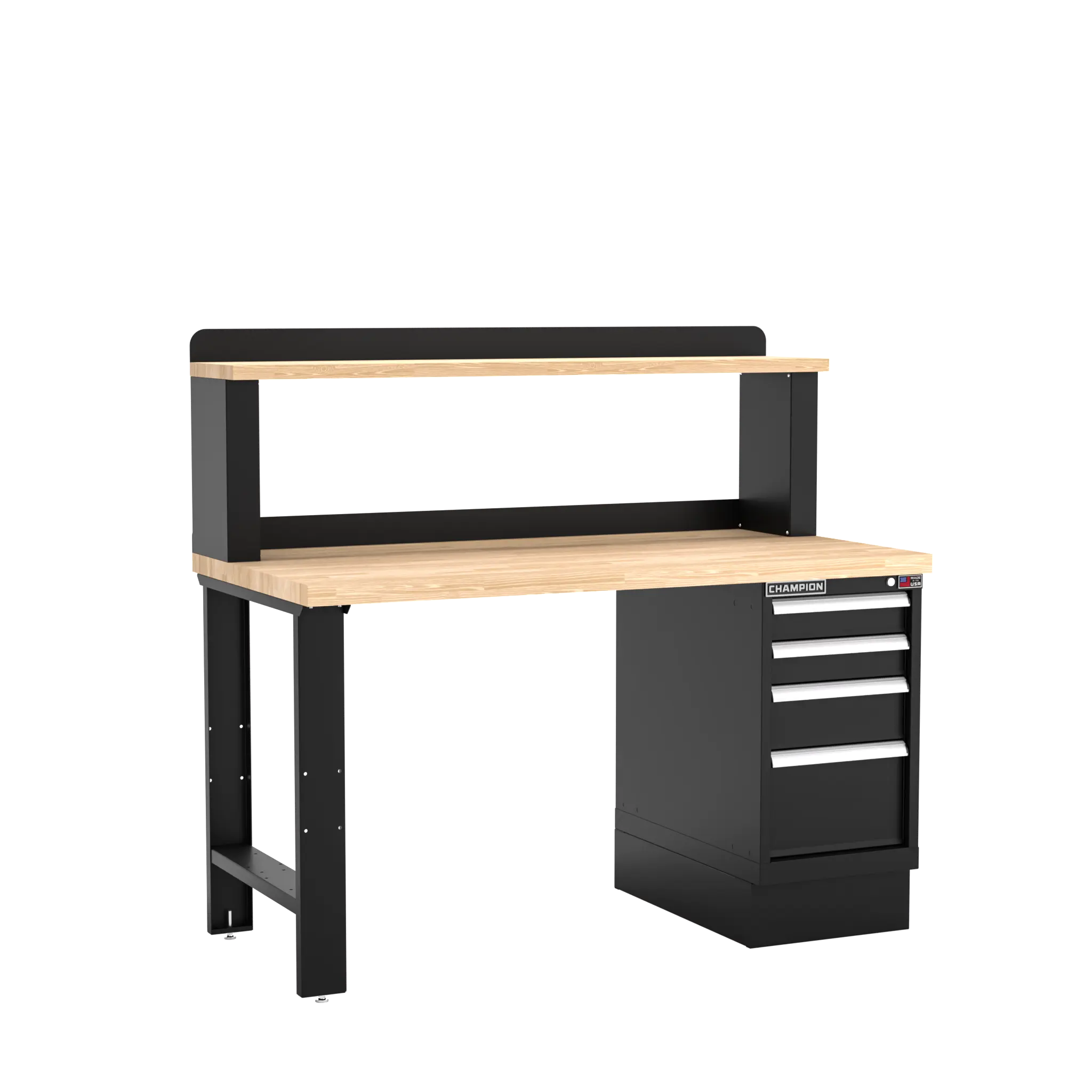 Champion Tool 12 Riser 4-Drawer Cabinet Workbench, 60 W x 35-1/4 H x 30 D in - CM WB201-B6030 Champion Tool Storage