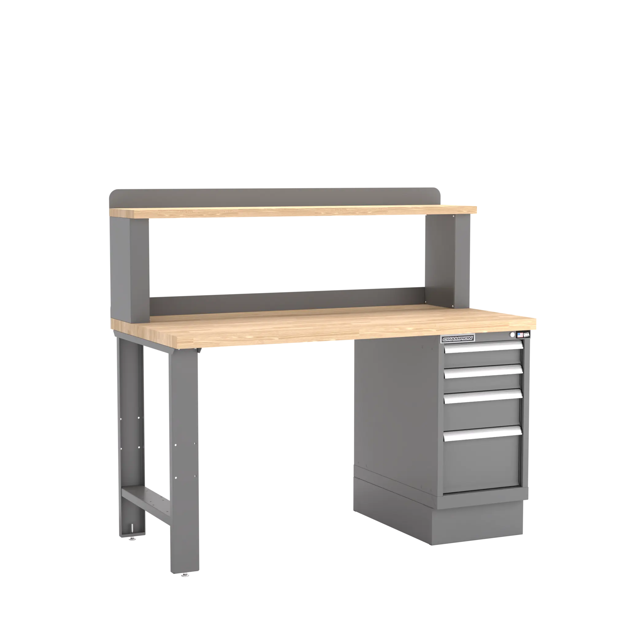 Champion Tool 12 Riser 4-Drawer Cabinet Workbench, 60 W x 35-1/4 H x 30 D in - CM WB201-B6030 Champion Tool Storage