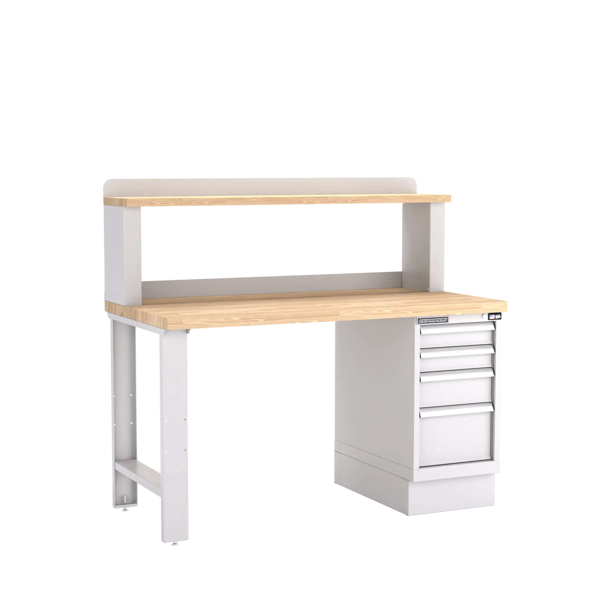 Champion Tool 12 Riser 4-Drawer Cabinet Workbench, 60 W x 35-1/4 H x 30 D in - CM WB201-B6030 Champion Tool Storage