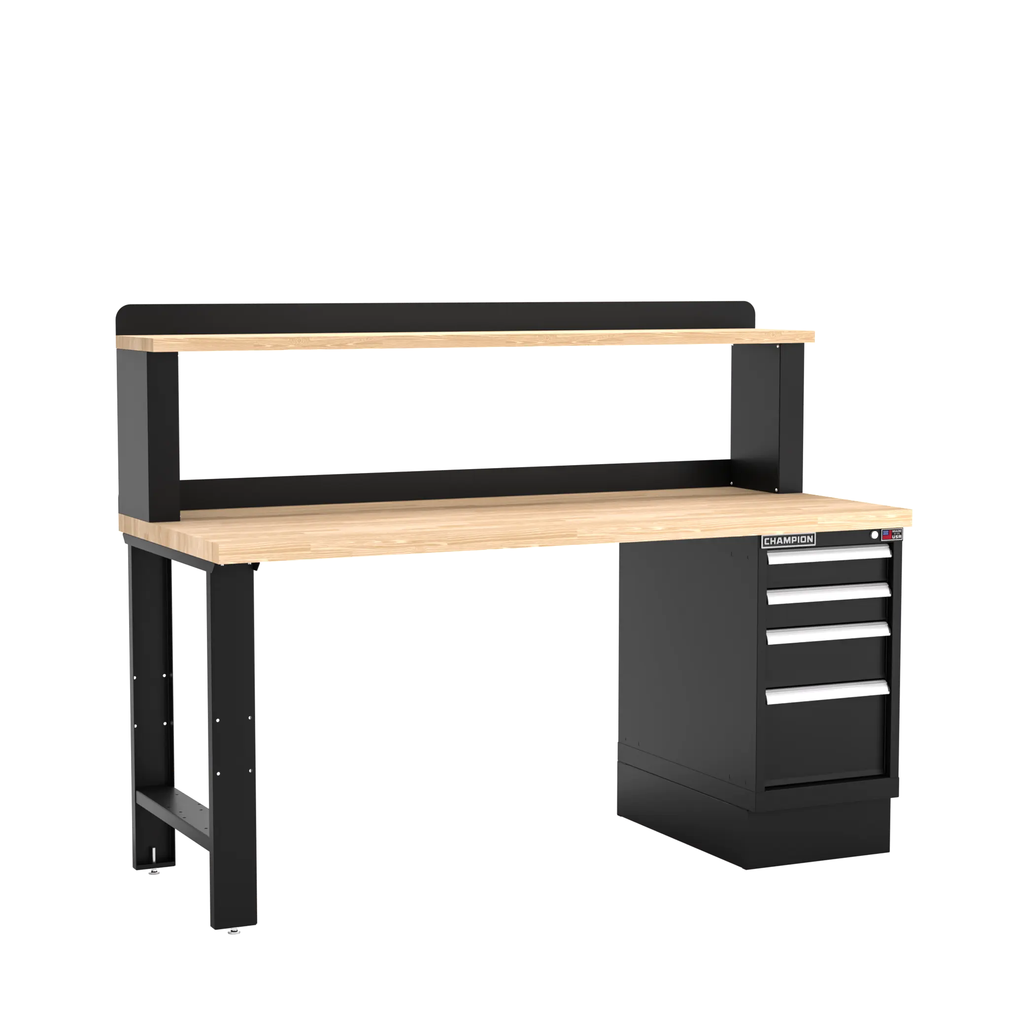 Champion Tool 12 Riser 4-Drawer Cabinet Workbench, 72 W x 35-1/4 H x 30 D in - CM WB201-B7230 Champion Tool Storage