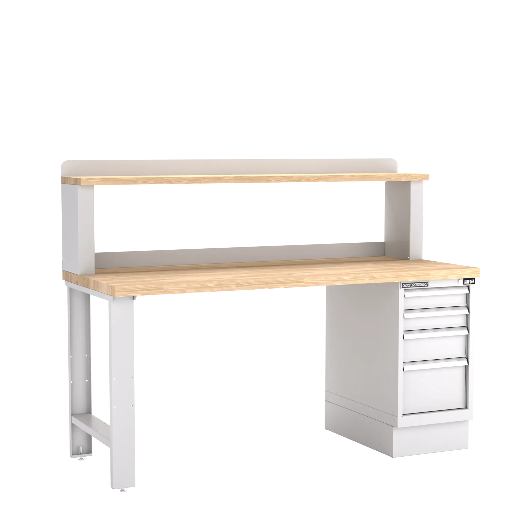 Champion Tool 12 Riser 4-Drawer Cabinet Workbench, 72 W x 35-1/4 H x 30 D in - CM WB201-B7230 Champion Tool Storage