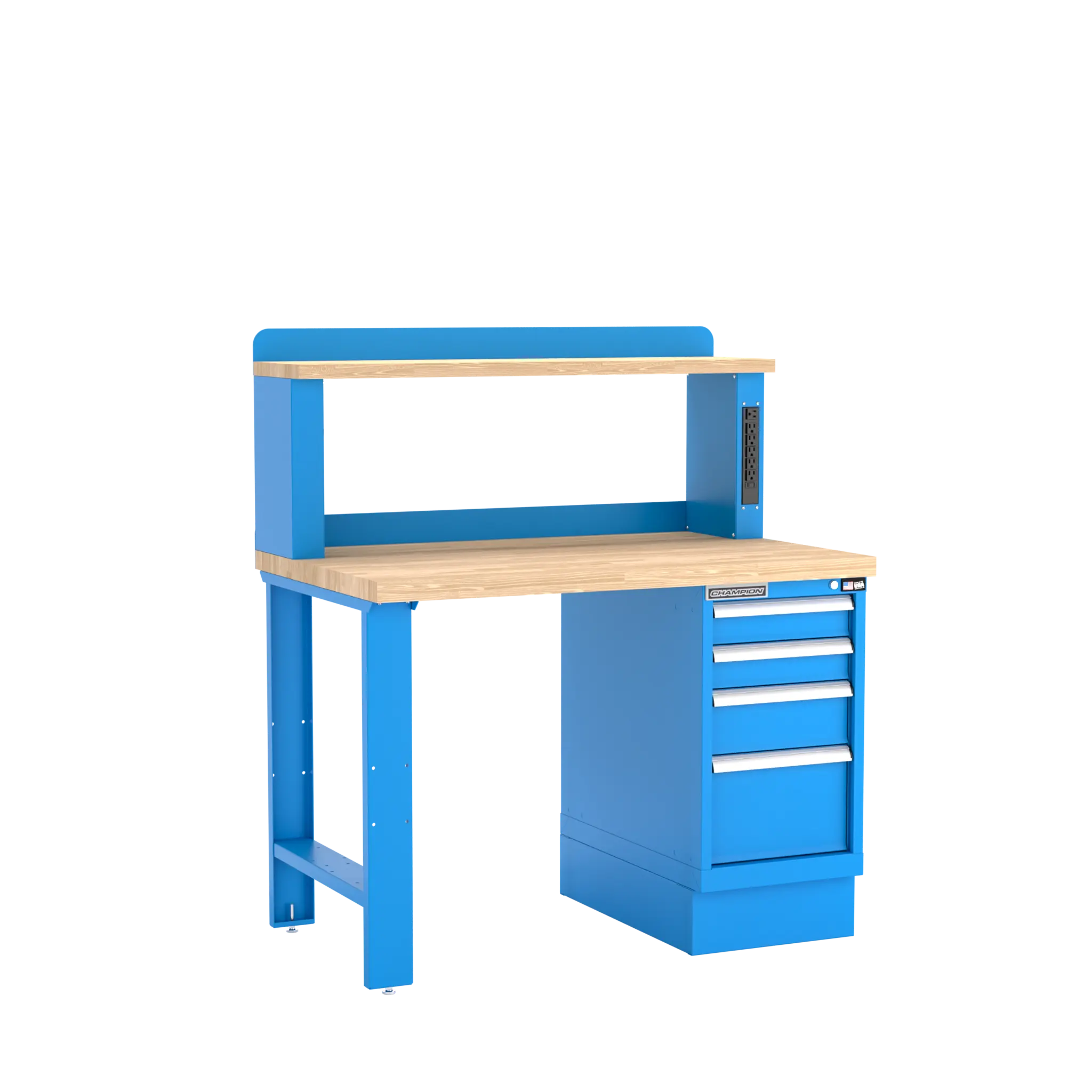 Champion Tool 12 Power Riser 4-Drawer Cabinet Workbench, 48 W x 35-1/4 H x 30 D in - CM WB202-B4830 Champion Tool Storage