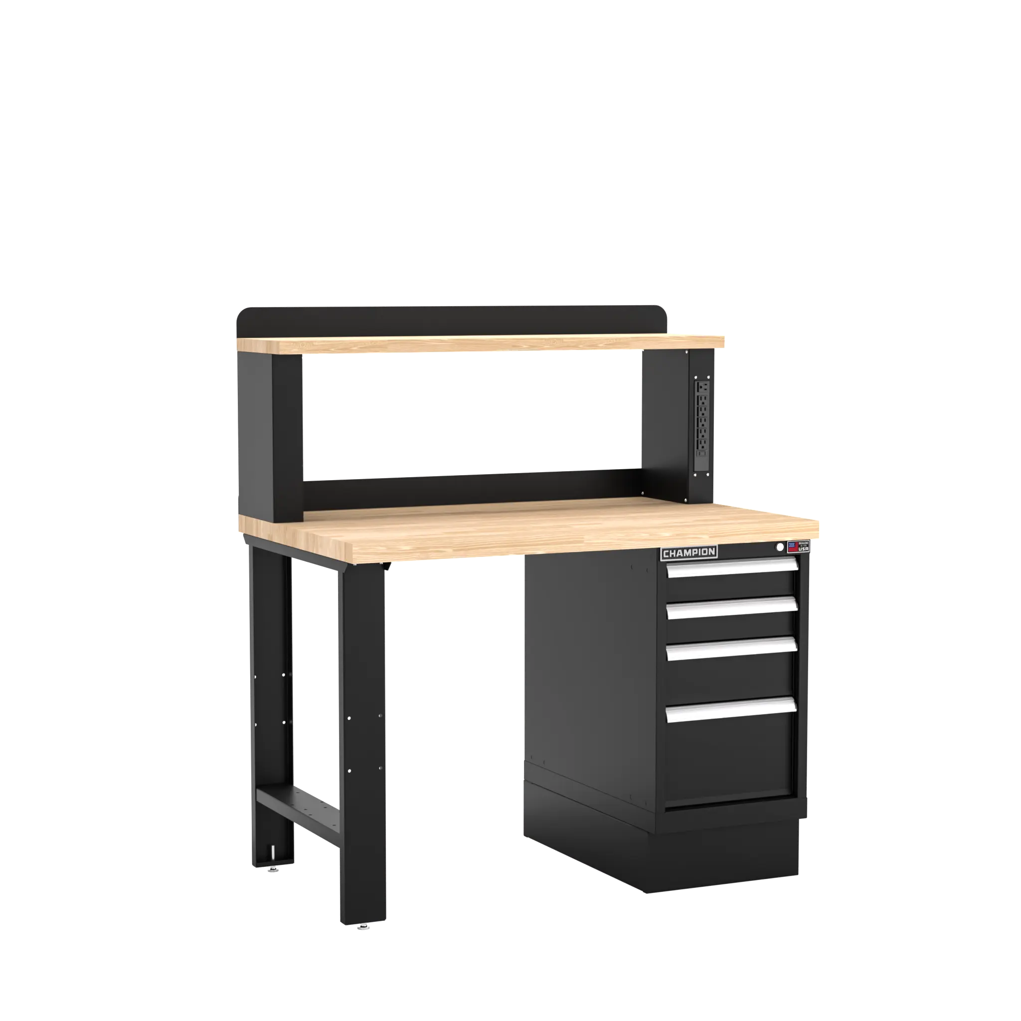 Champion Tool 12 Power Riser 4-Drawer Cabinet Workbench, 48 W x 35-1/4 H x 30 D in - CM WB202-B4830 Champion Tool Storage