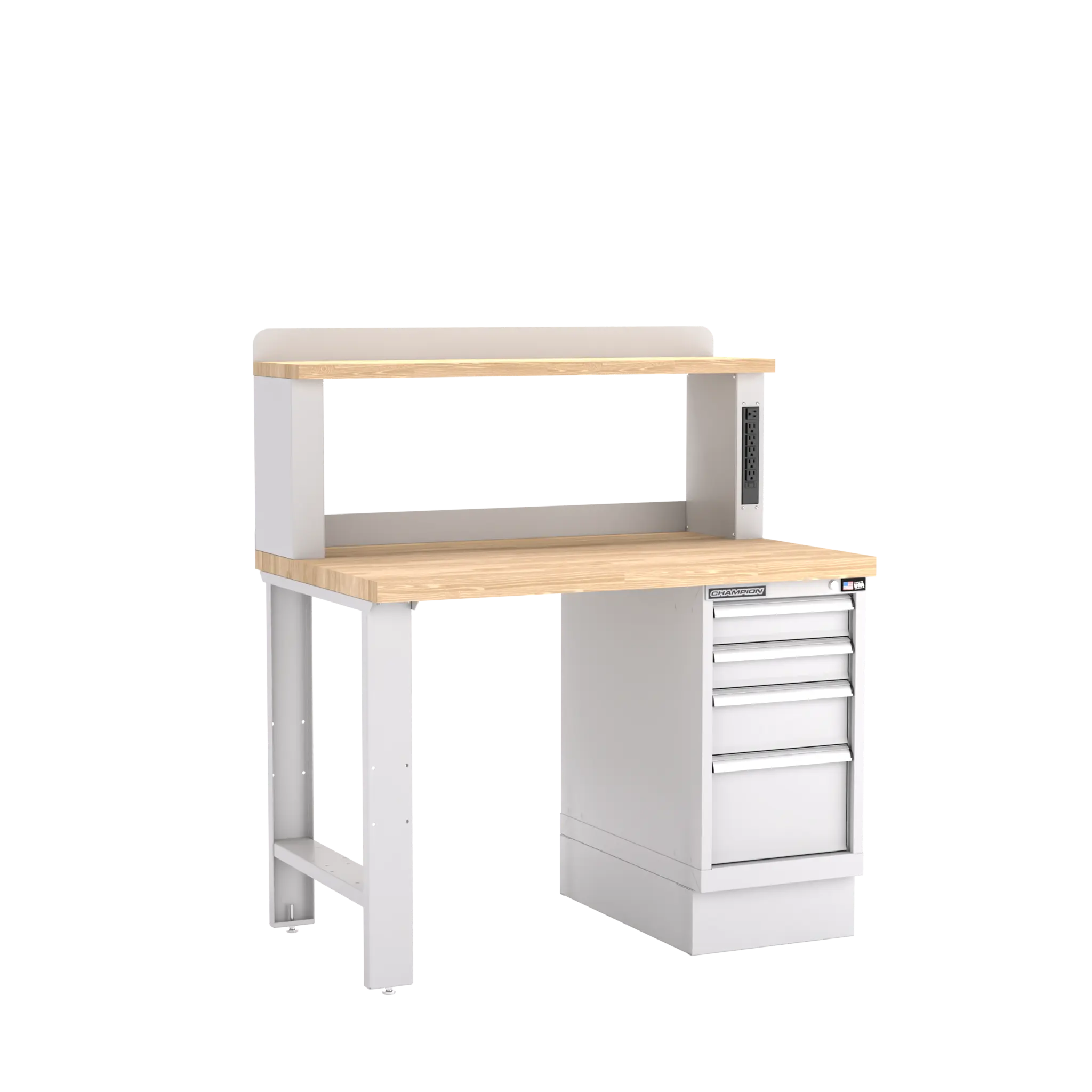Champion Tool 12 Power Riser 4-Drawer Cabinet Workbench, 48 W x 35-1/4 H x 30 D in - CM WB202-B4830 Champion Tool Storage