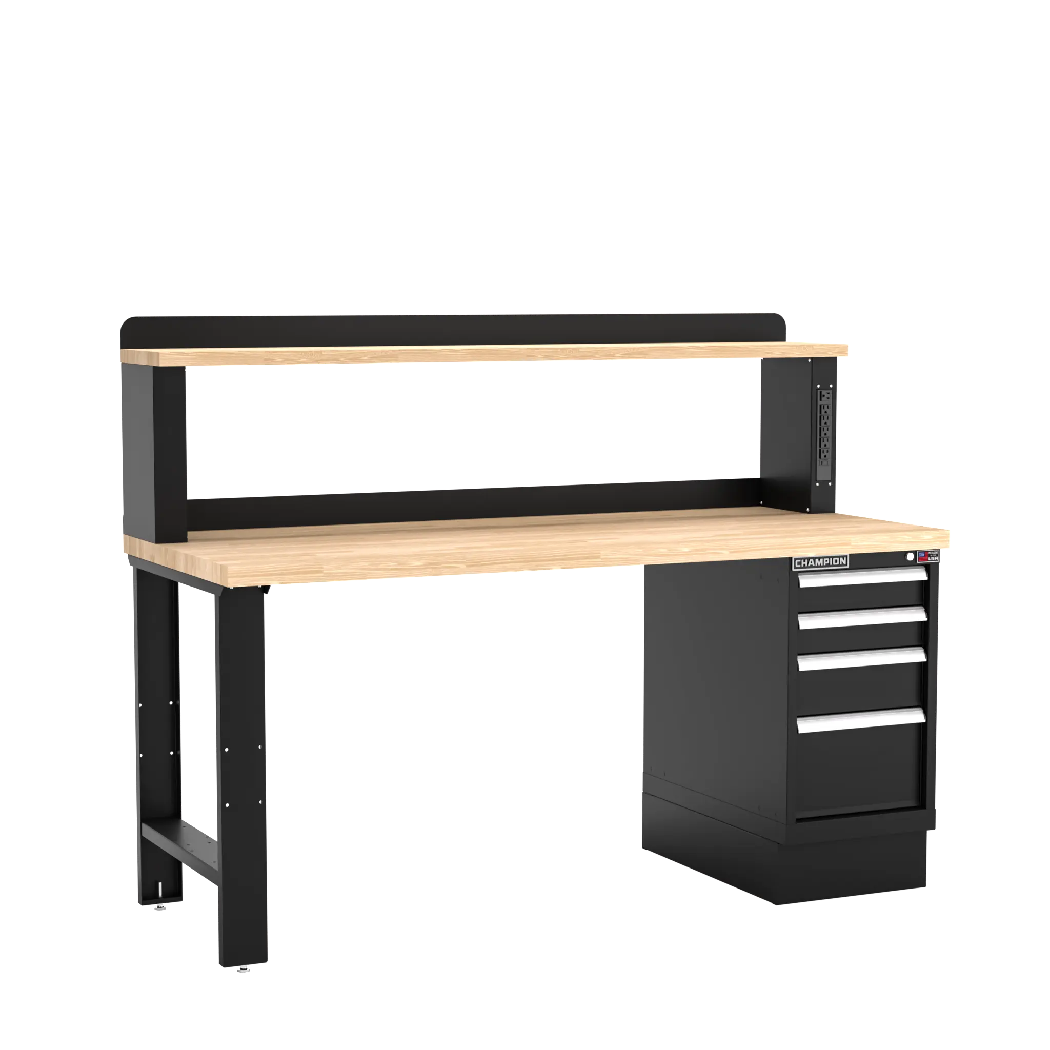 Champion Tool 12 Power Riser 4-Drawer Cabinet Workbench, 72 W x 35-1/4 H x 30 D in - CM WB202-B7230 Champion Tool Storage